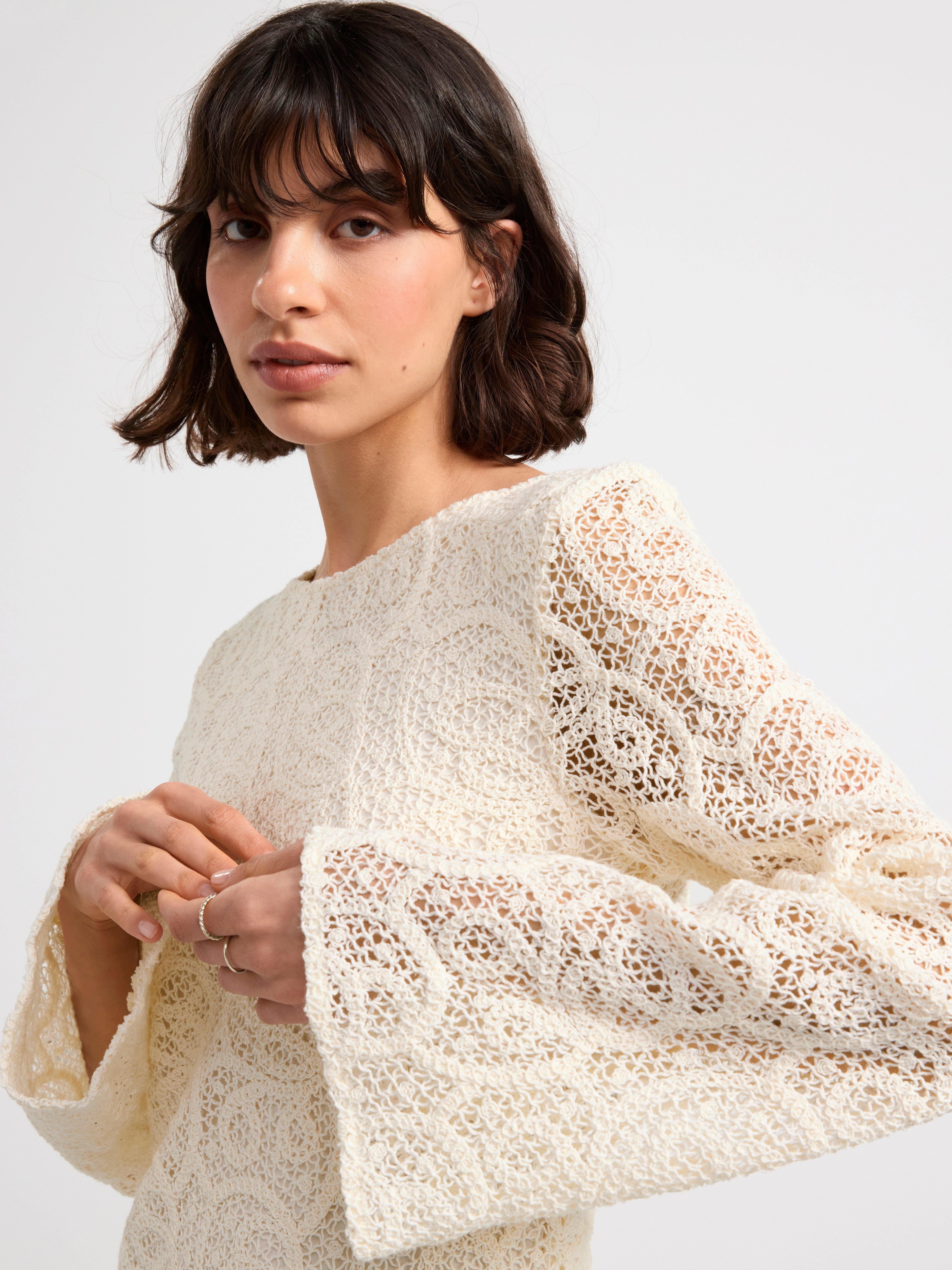 Mini dress with lace White