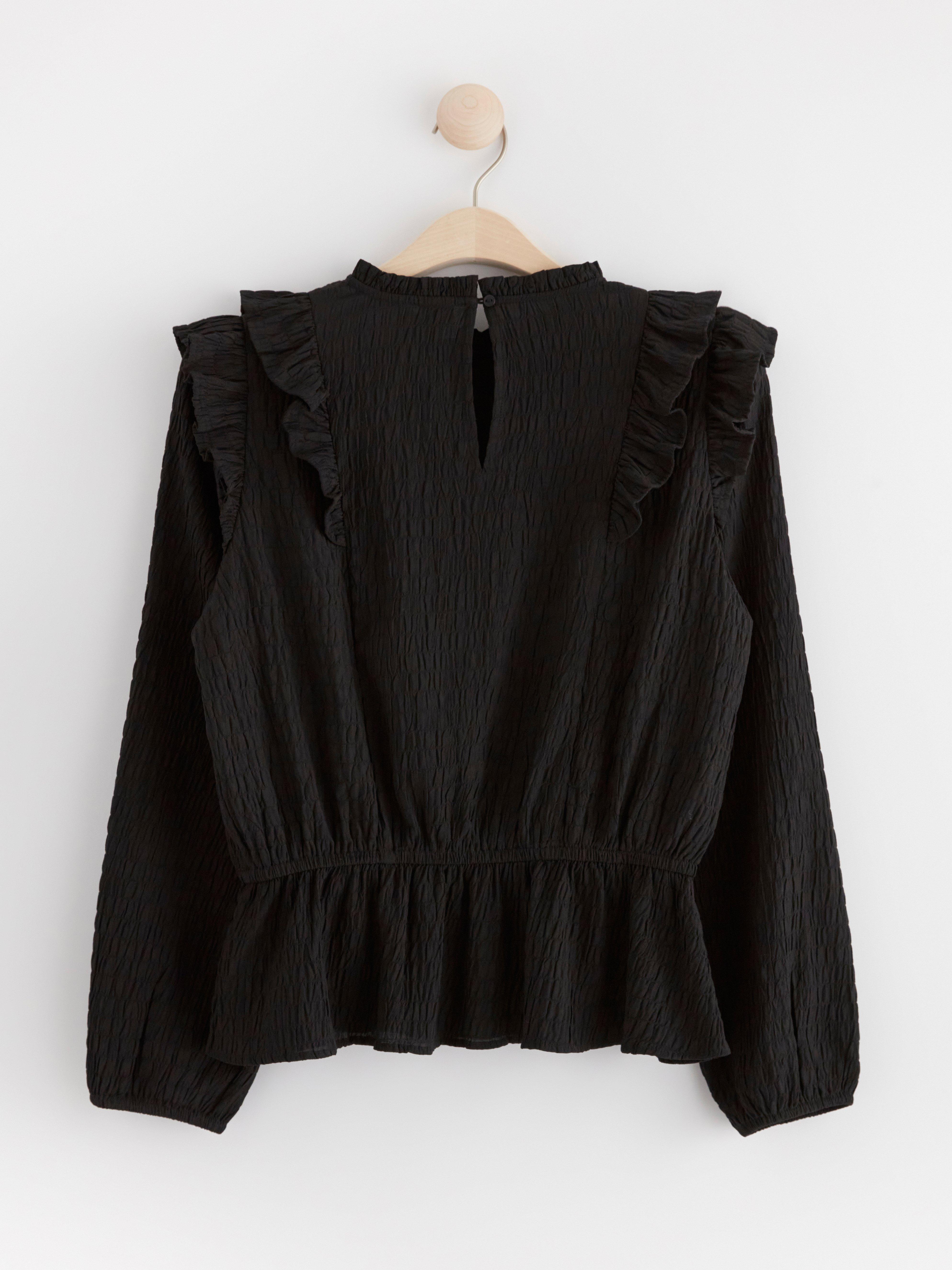 Blouse  with flounces Black