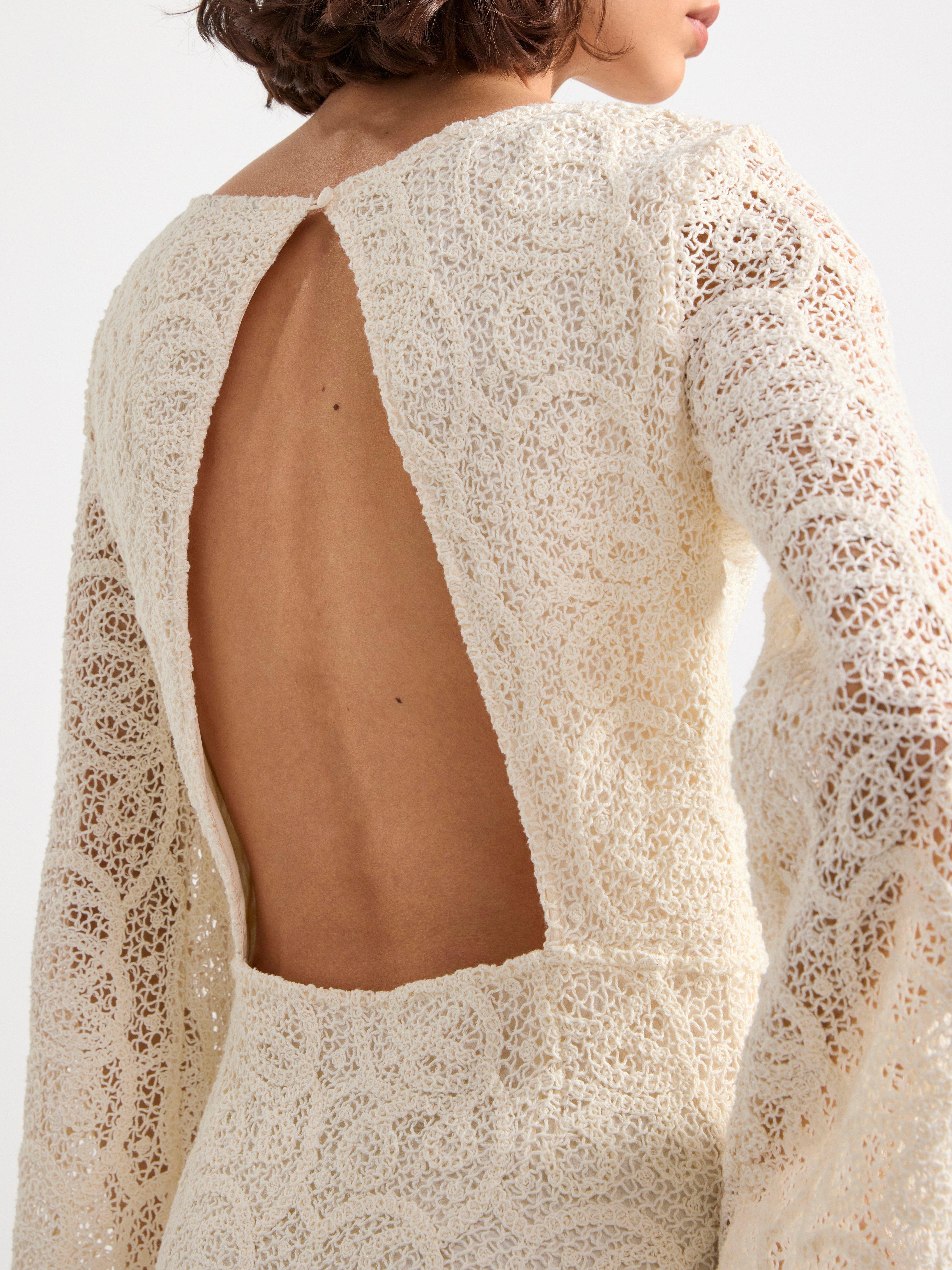 Mini dress with lace White