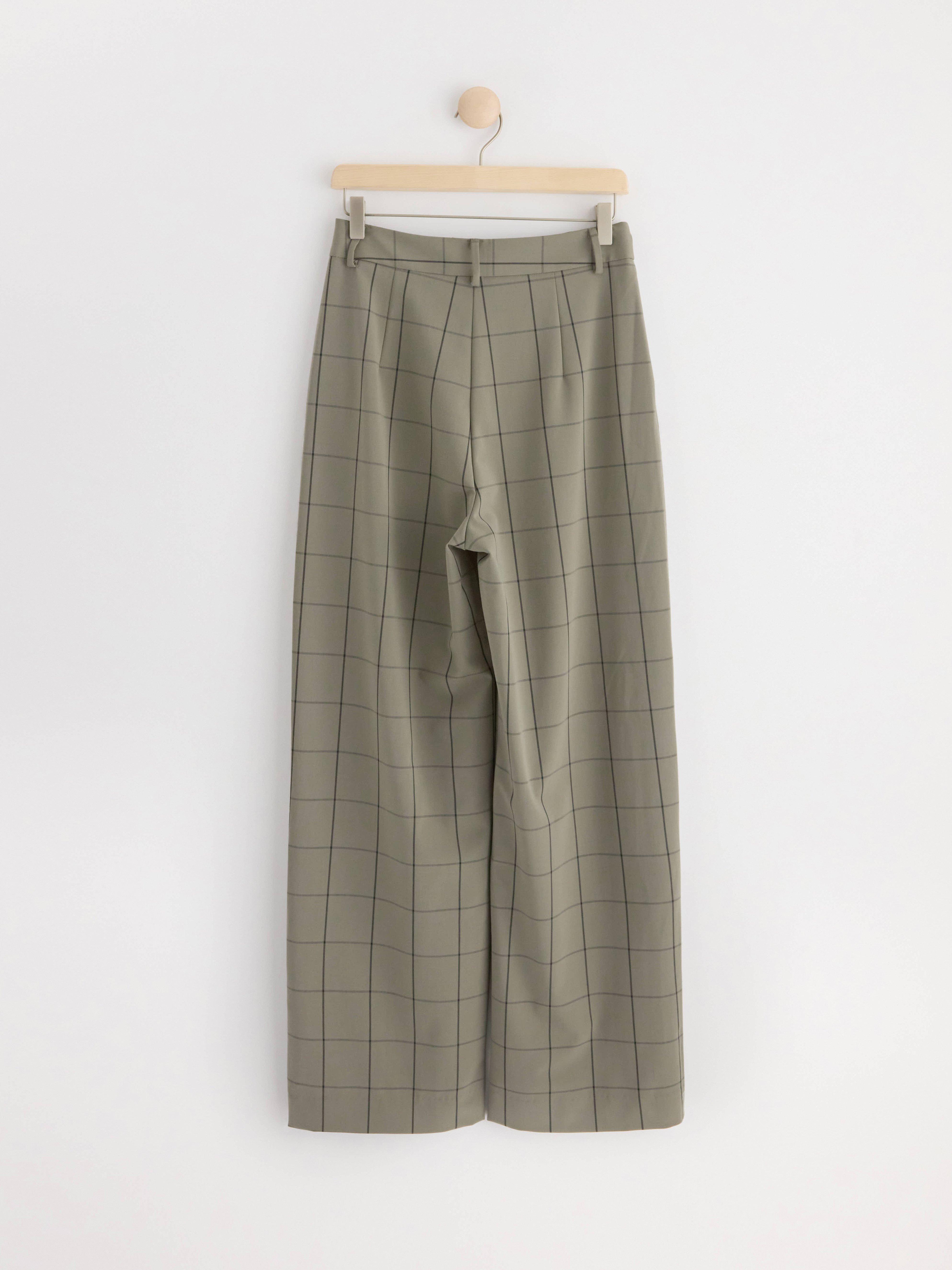 Trousers with high waist Dark Dusty Green