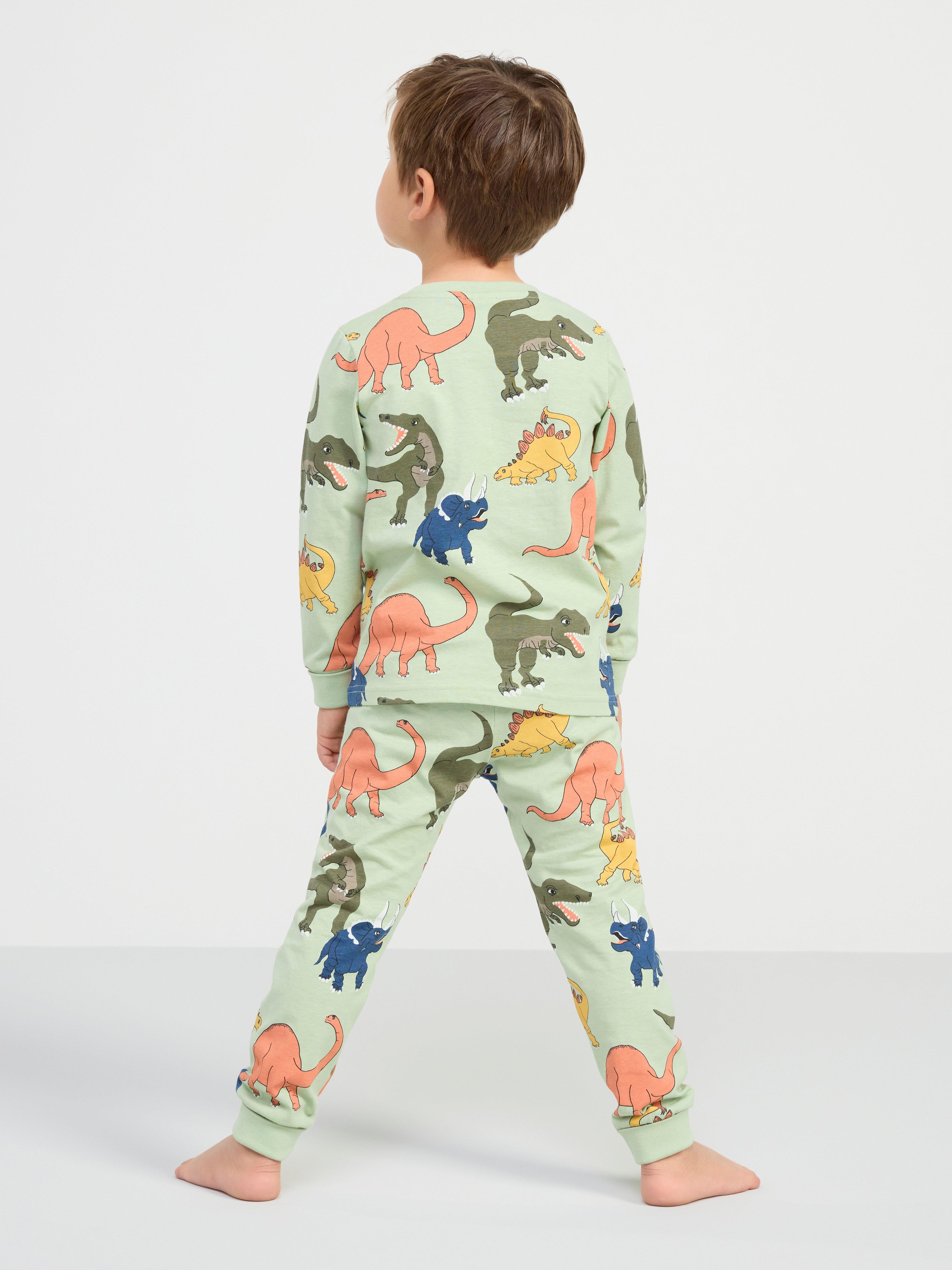 Pyjama set with dinosaurs Light Dusty Green