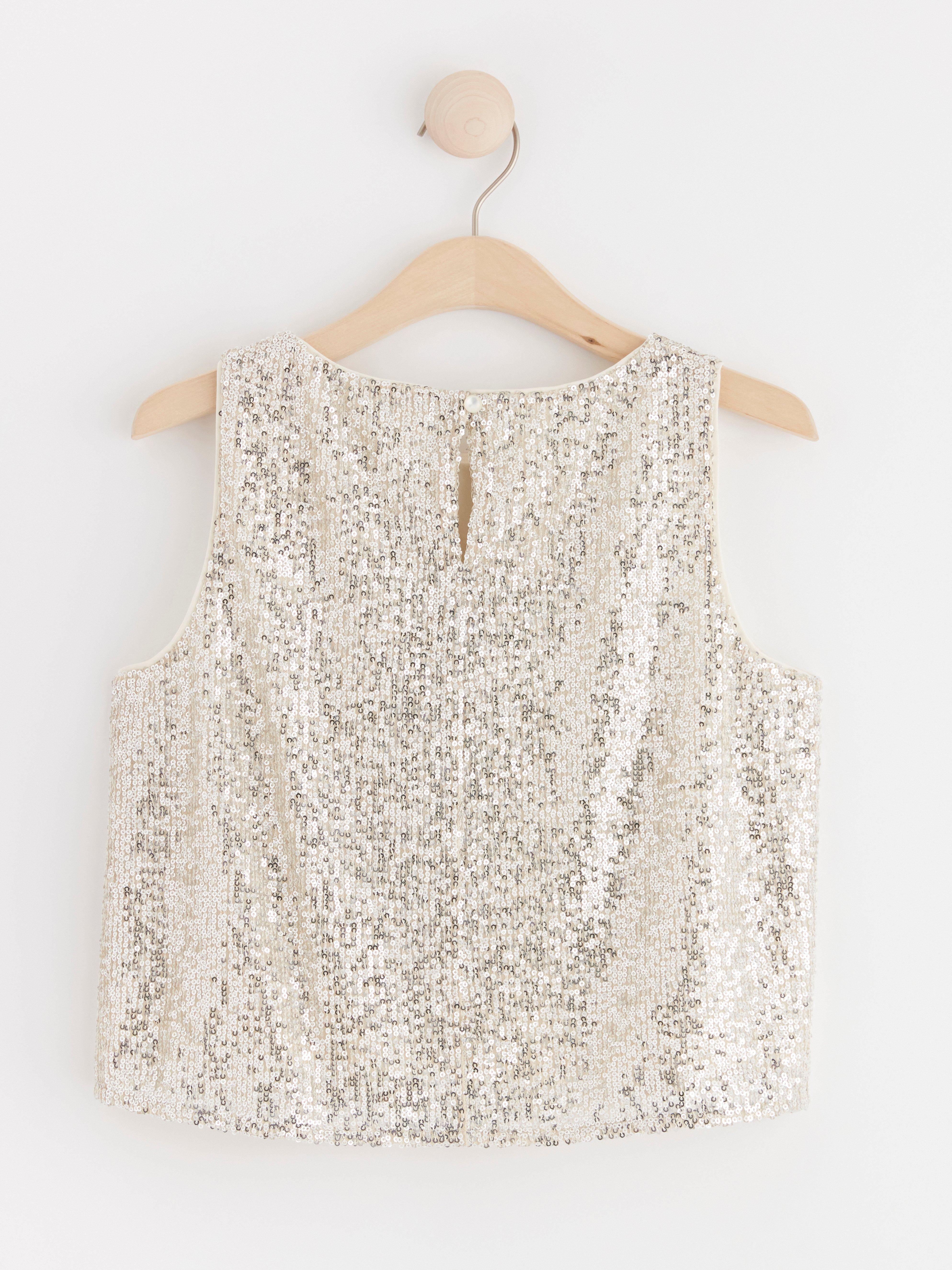 Sequin top Silver