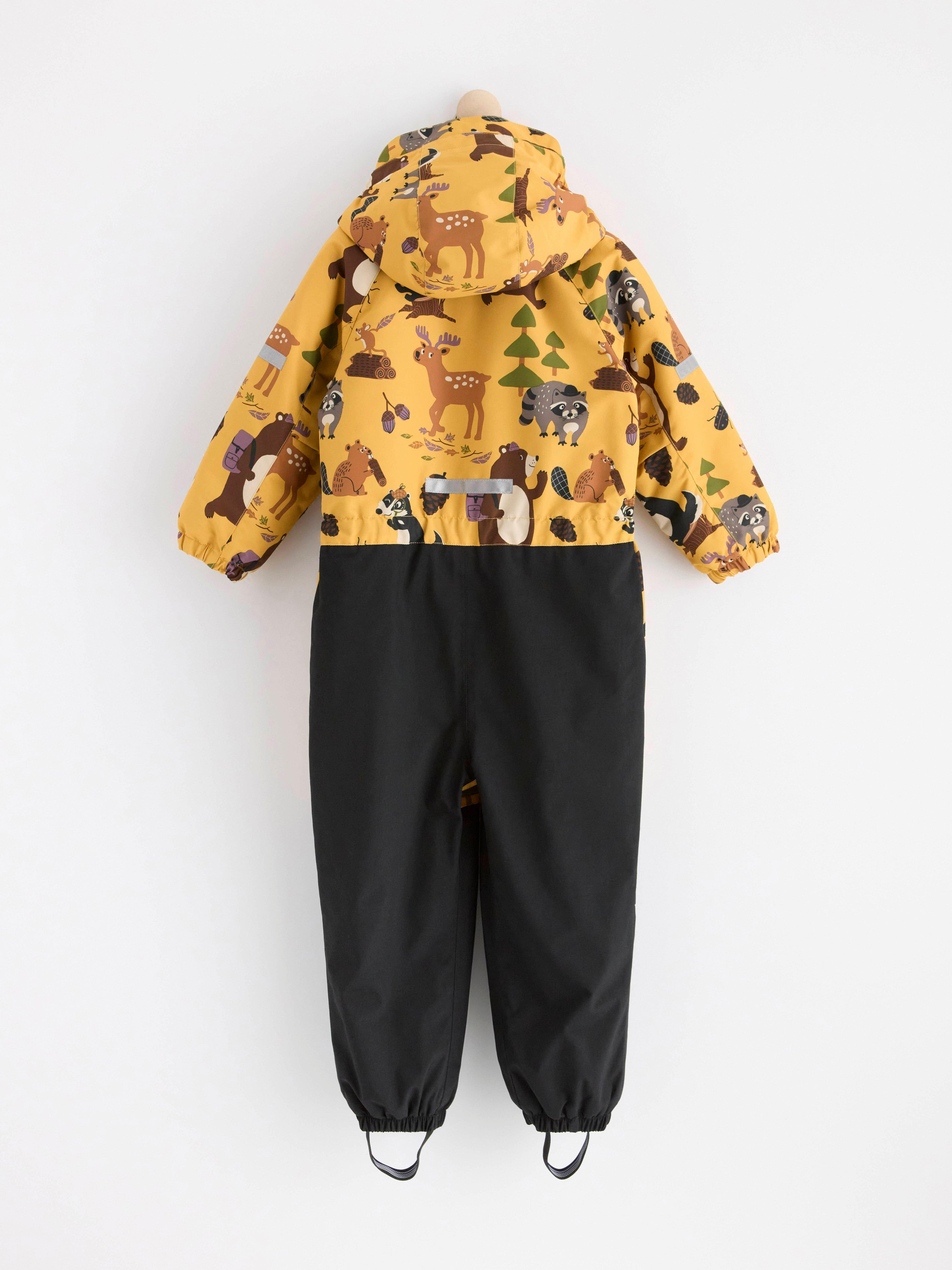 FIX Overall with animal print waterproof Dusty Yellow