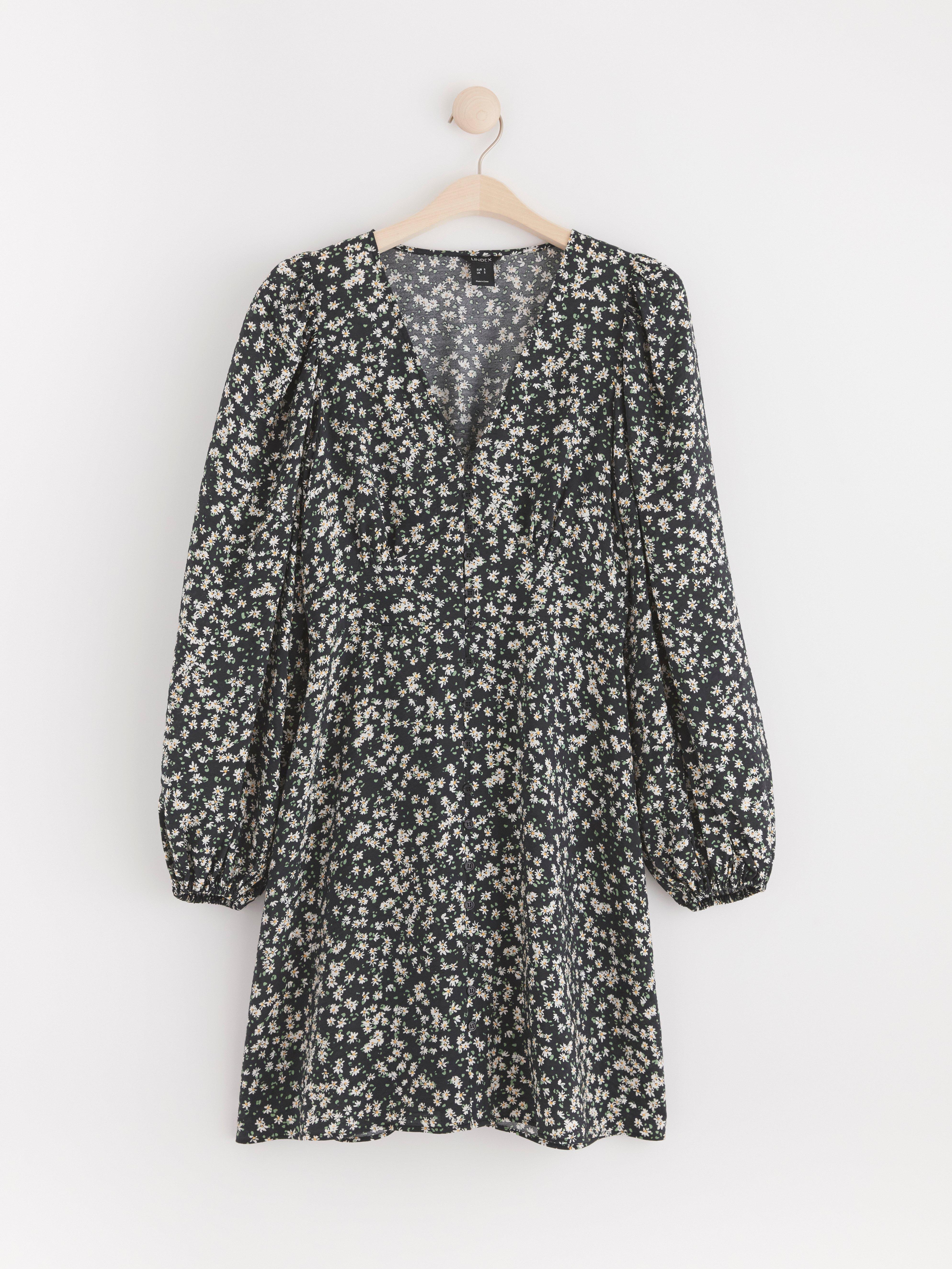 Puff sleeve midi dress Light White