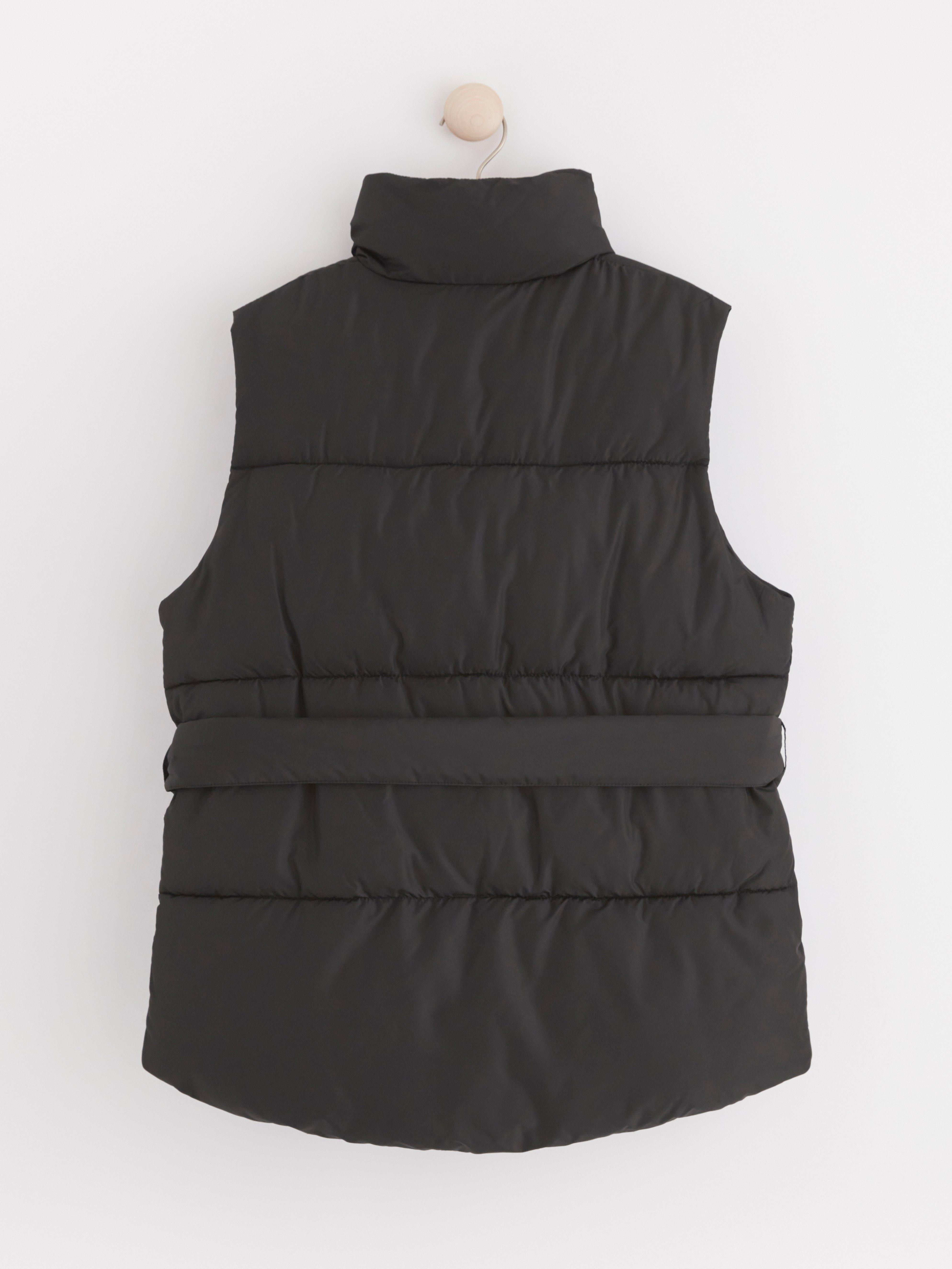 Water repellent padded gilet Black