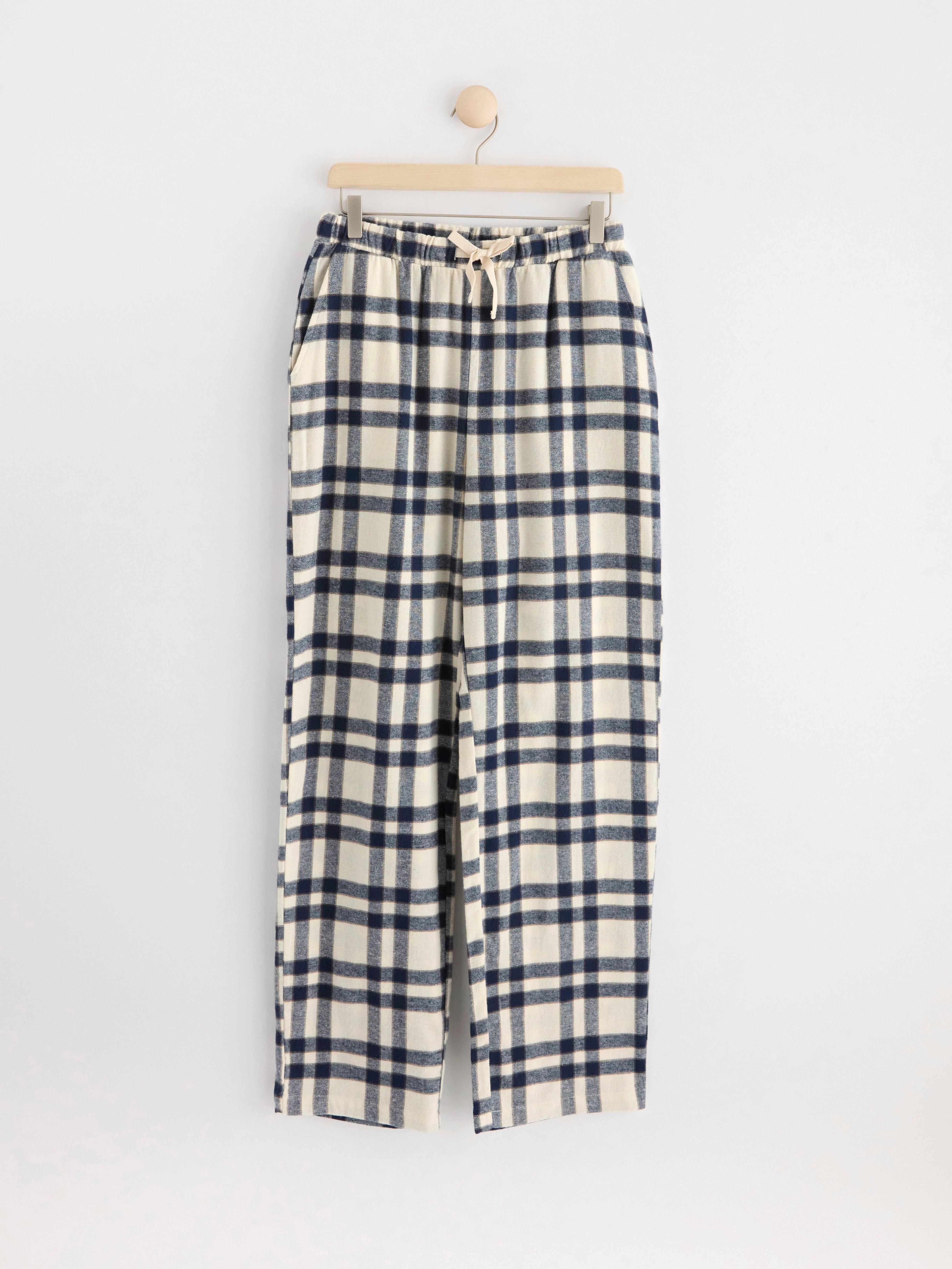 Pyjama trousers in flannel Navy