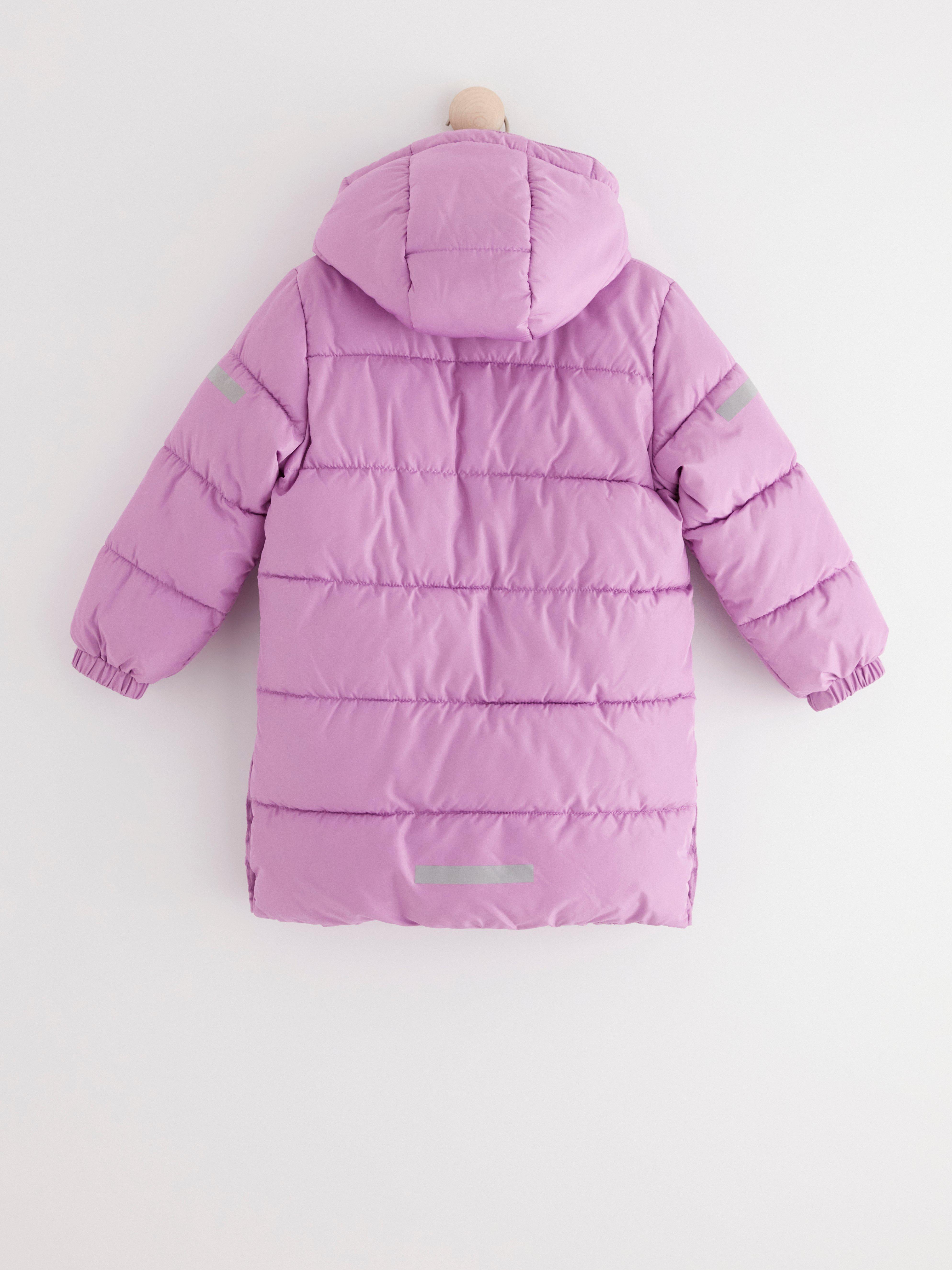 Water repellent long puffer jacket Light Dusty Lilac