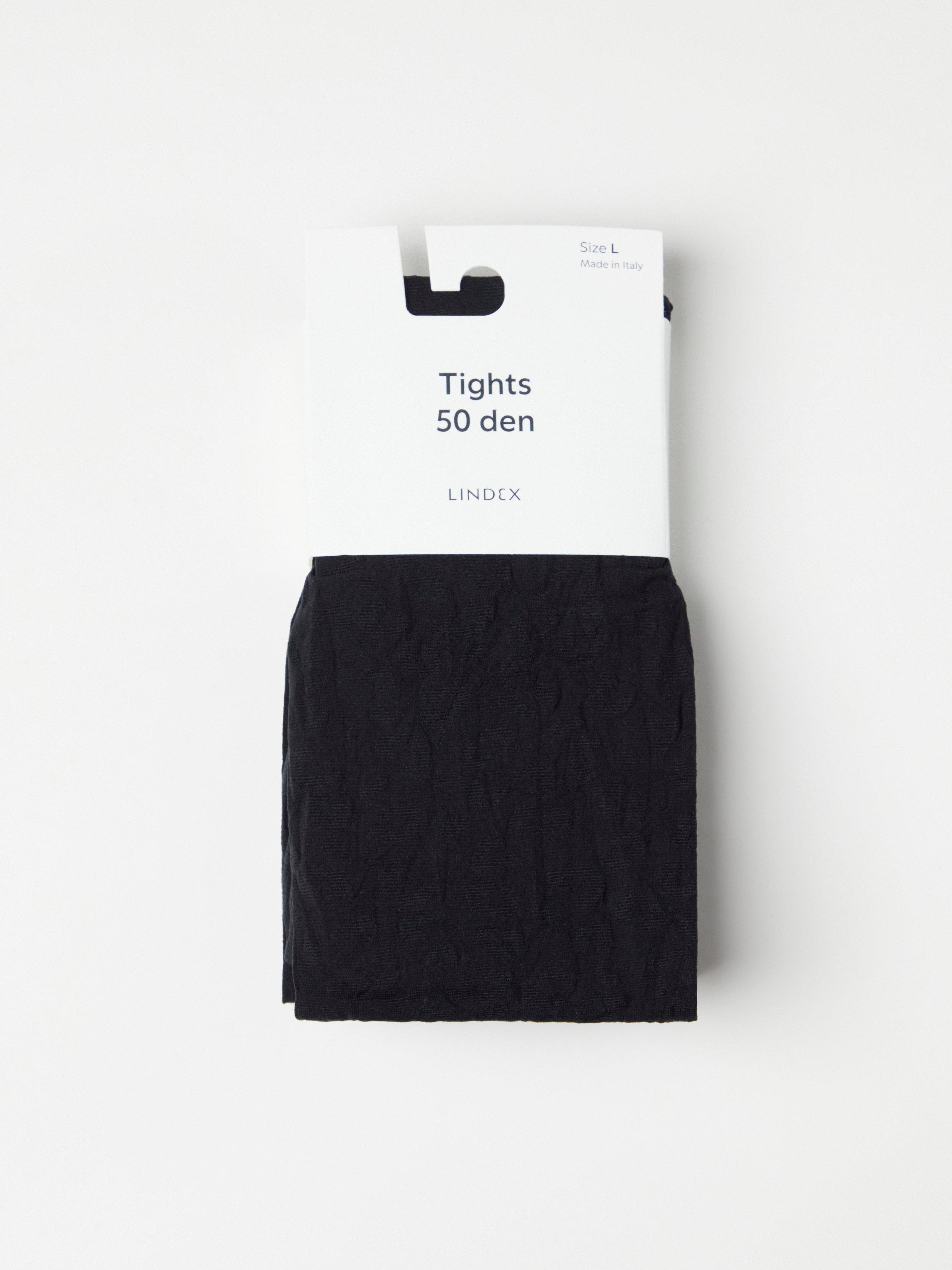 Jacquard-patterned tights, 50 denier Black