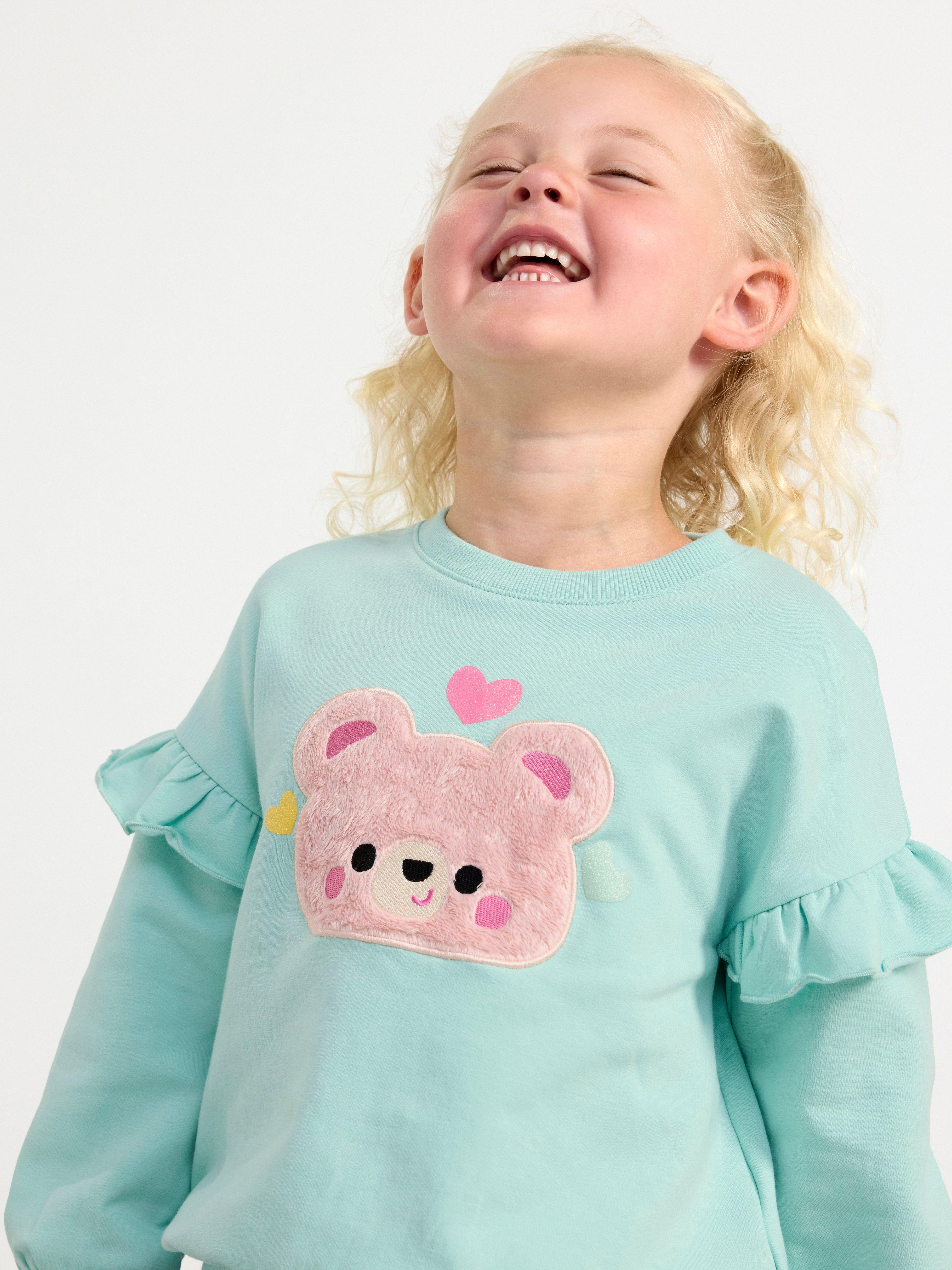 Sweatshirt with appliqué Light Dusty Turquoise
