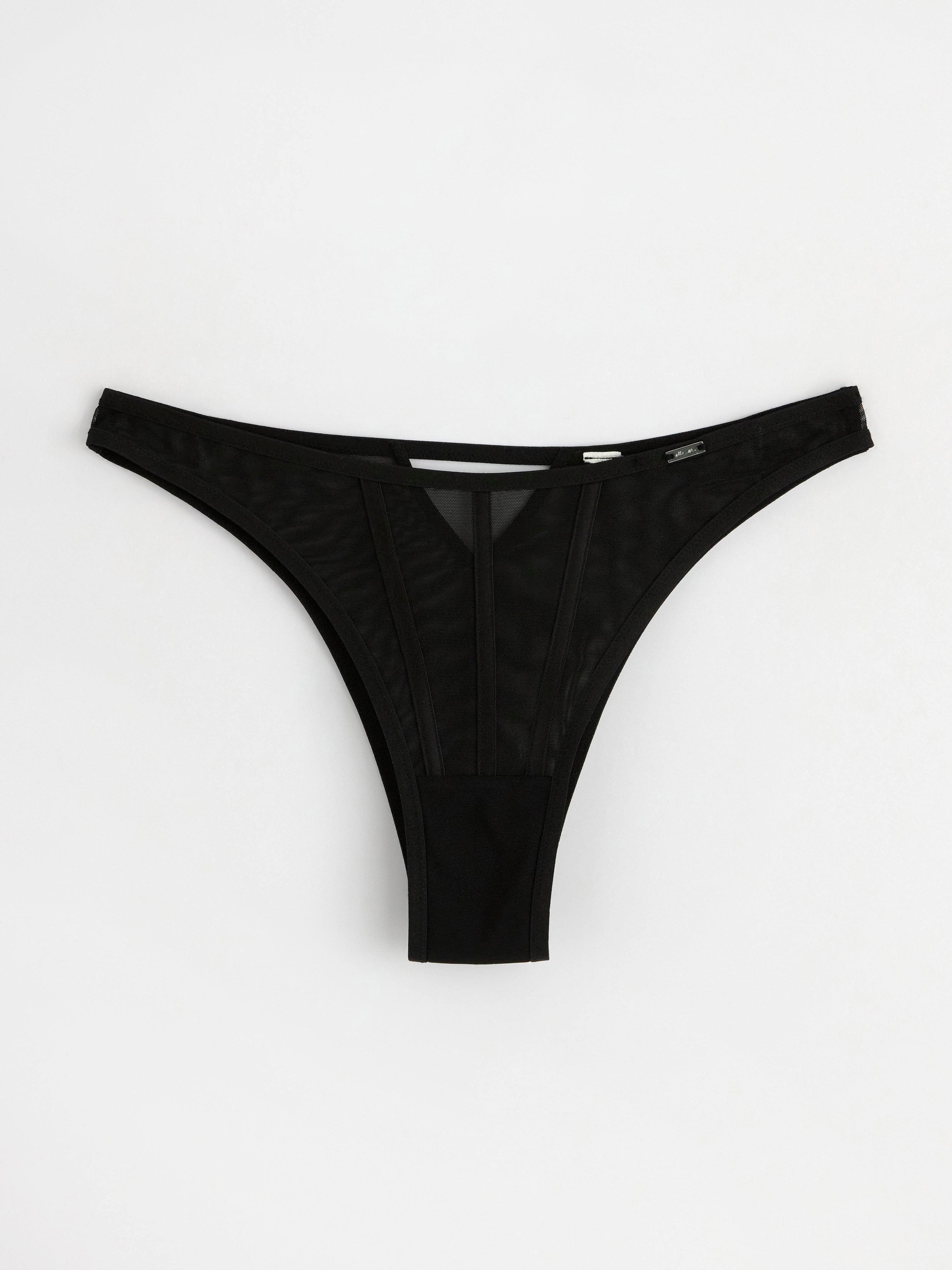 Brazilian regular briefs in mesh Black