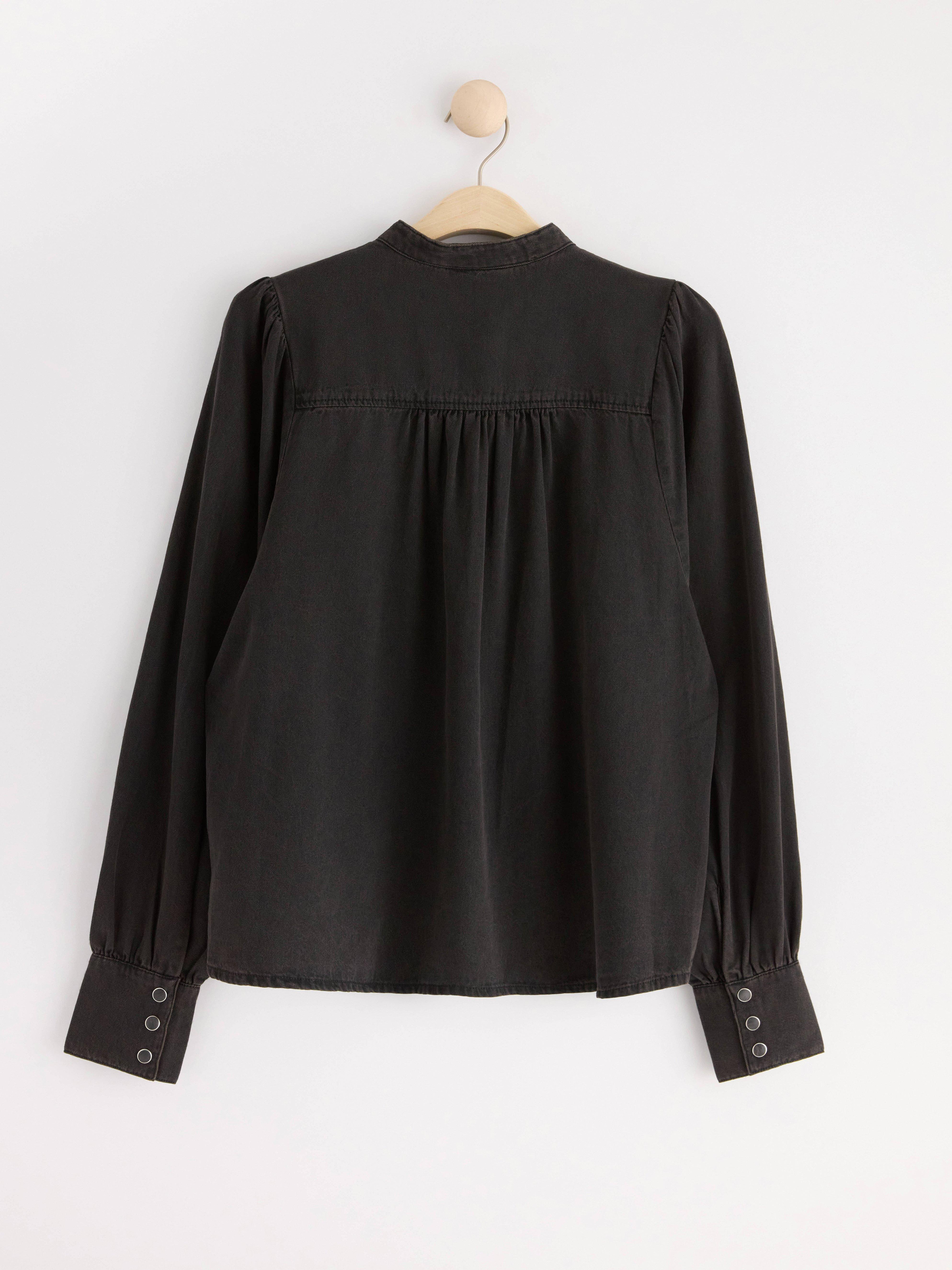 Denim blouse Black
