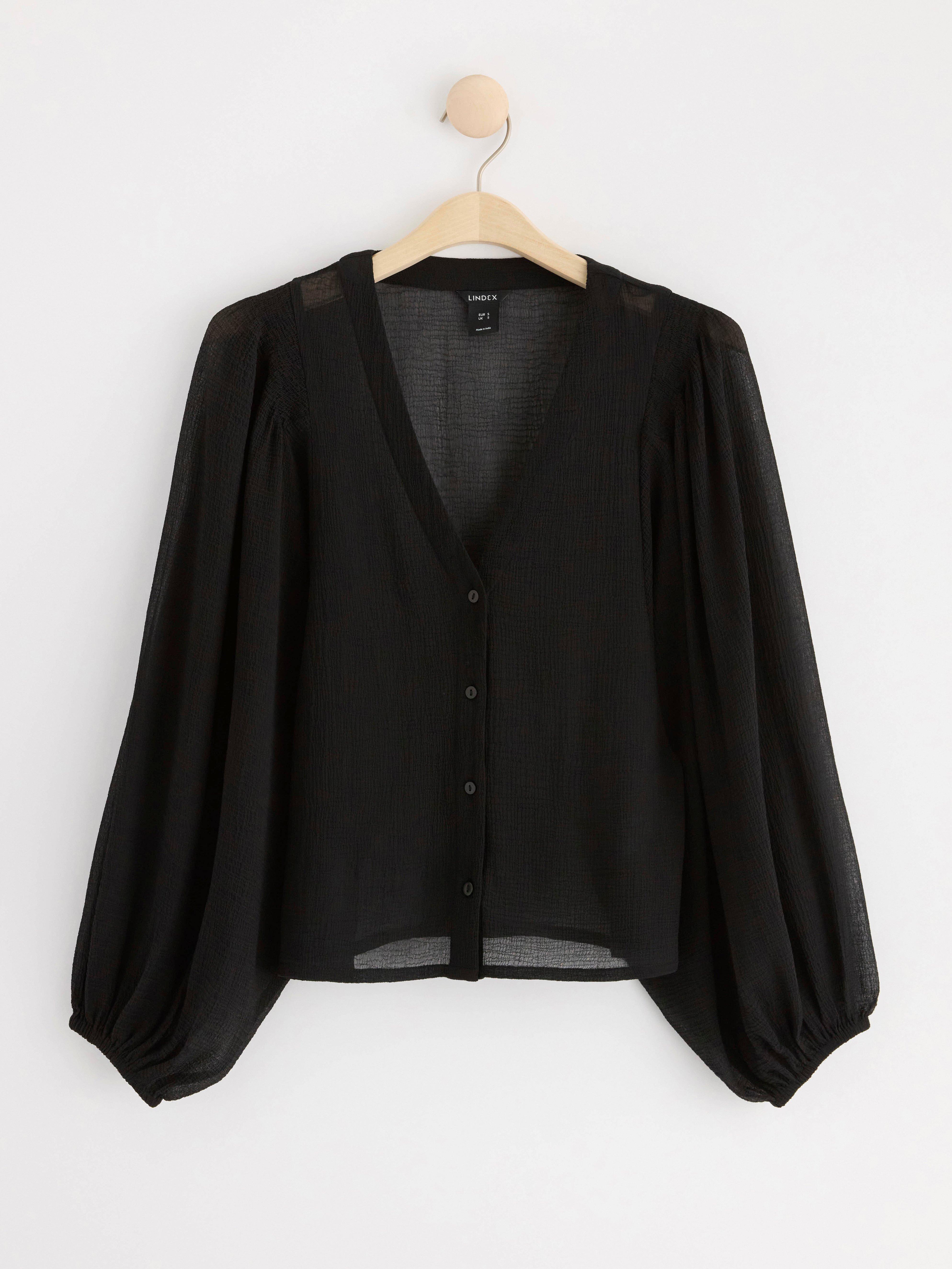 Blouse in chiffon Black