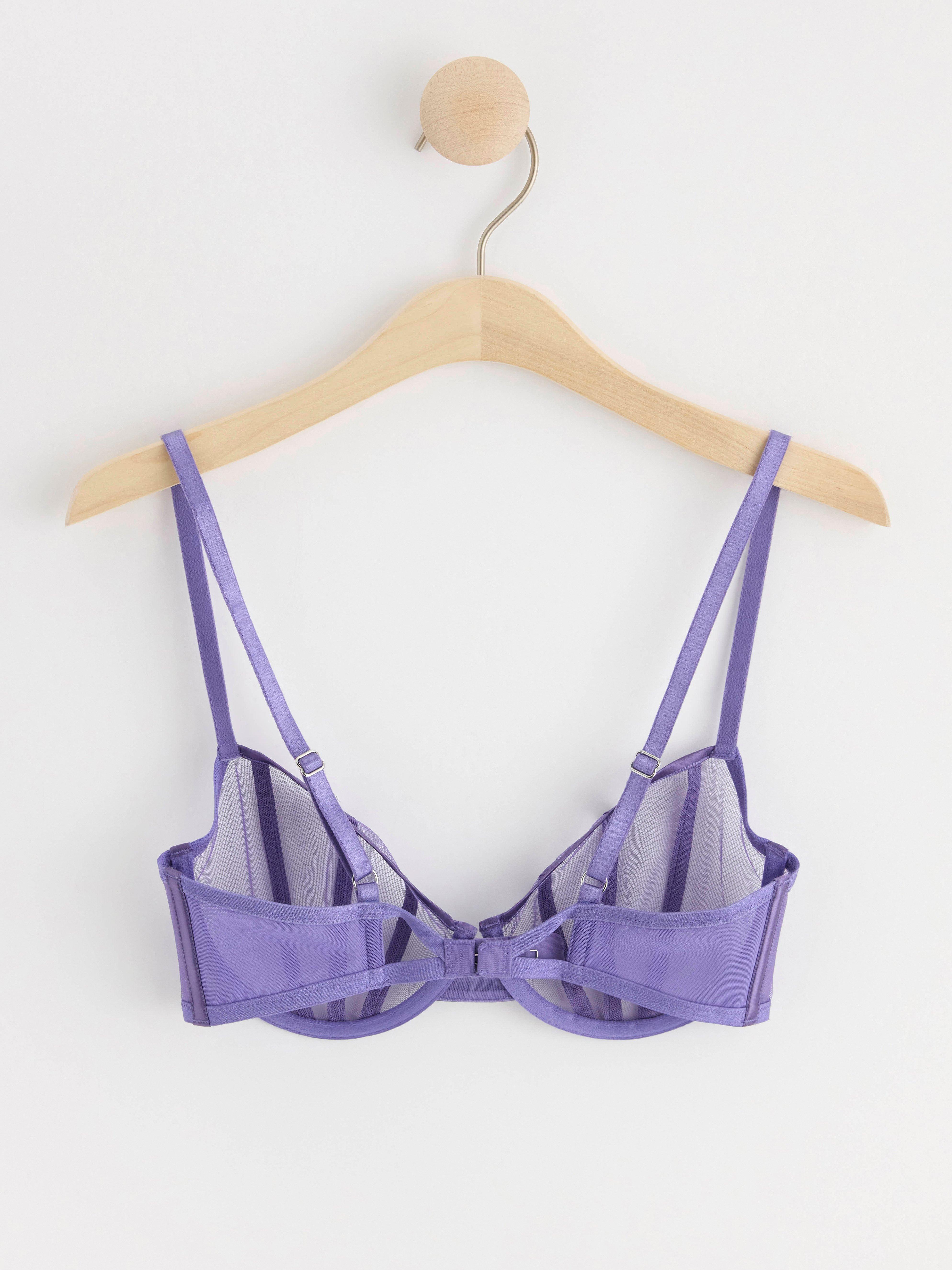 Senna unpadded bra with mesh Lilac