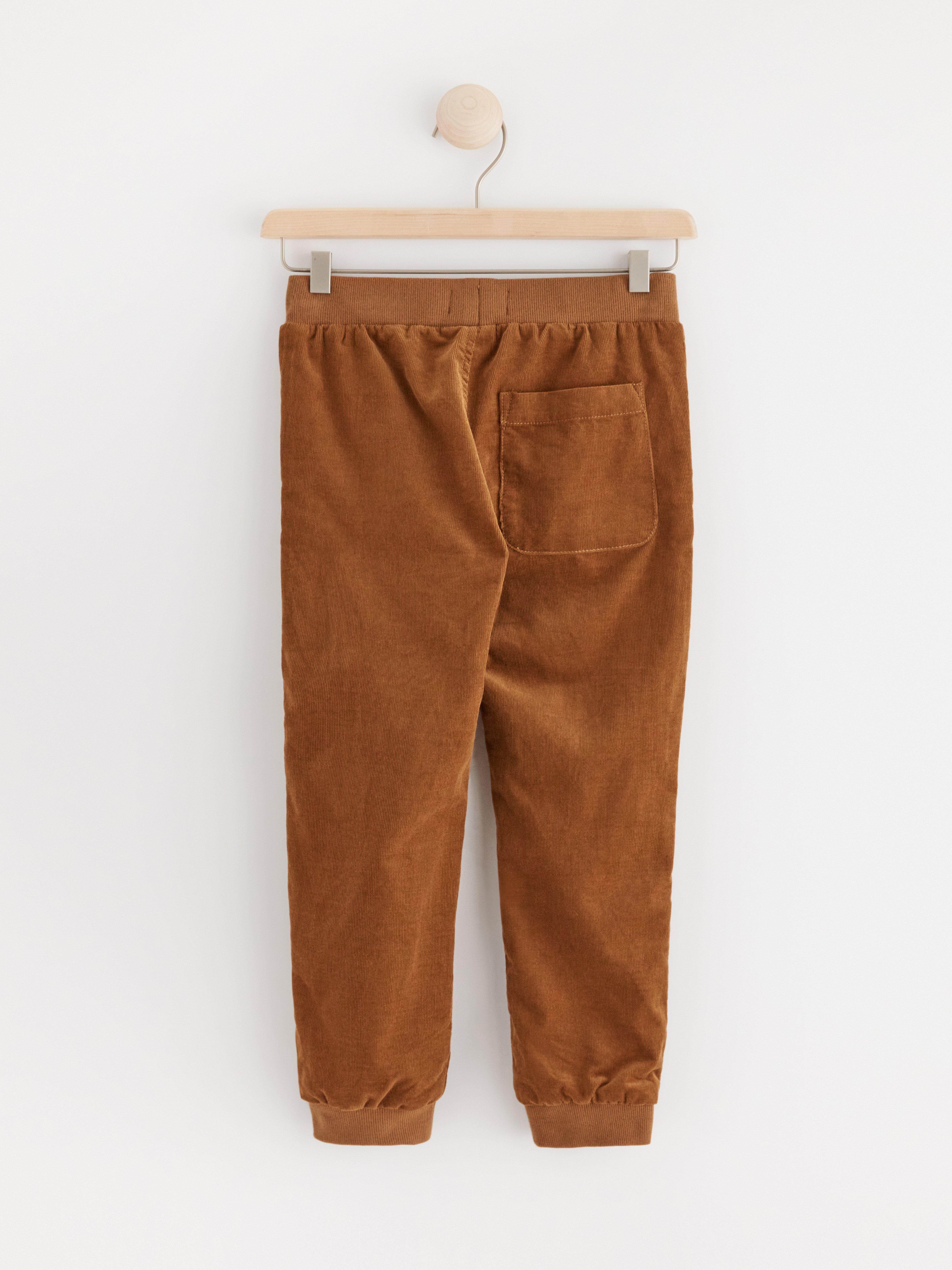 Lined corduroy trousers Brown