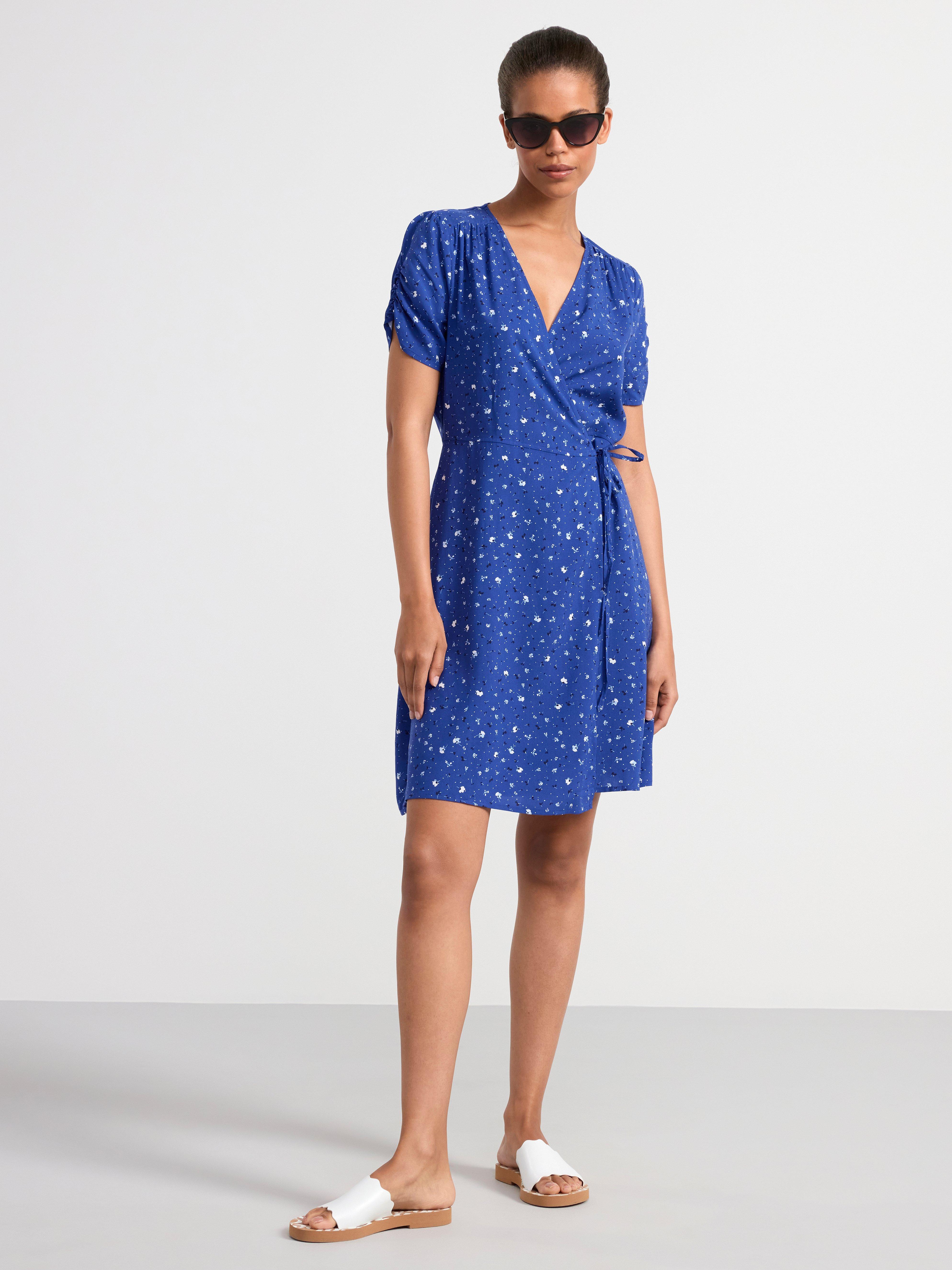 Short wrap dress Blue