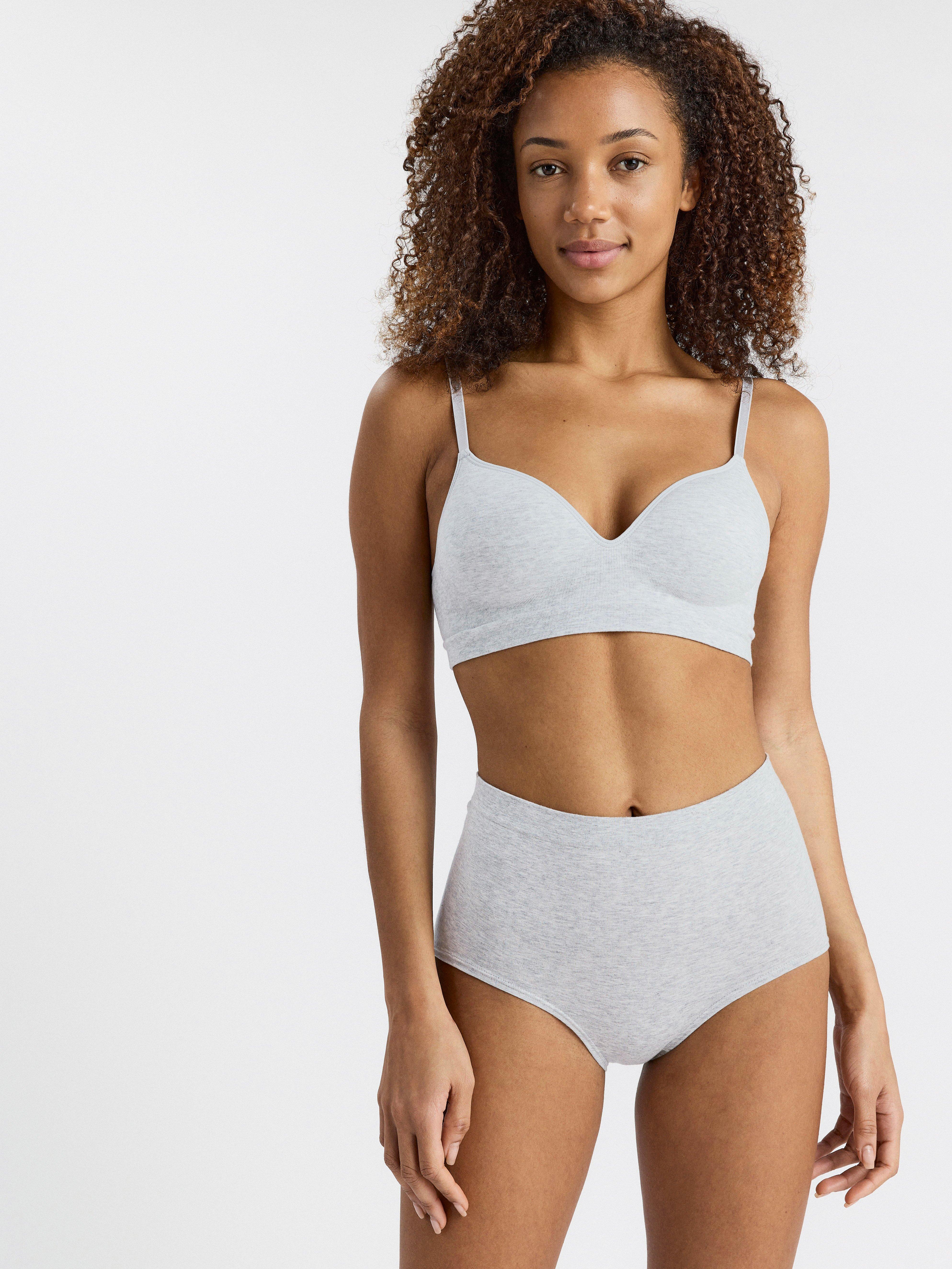 Seamless high waist brief Light Grey Melange