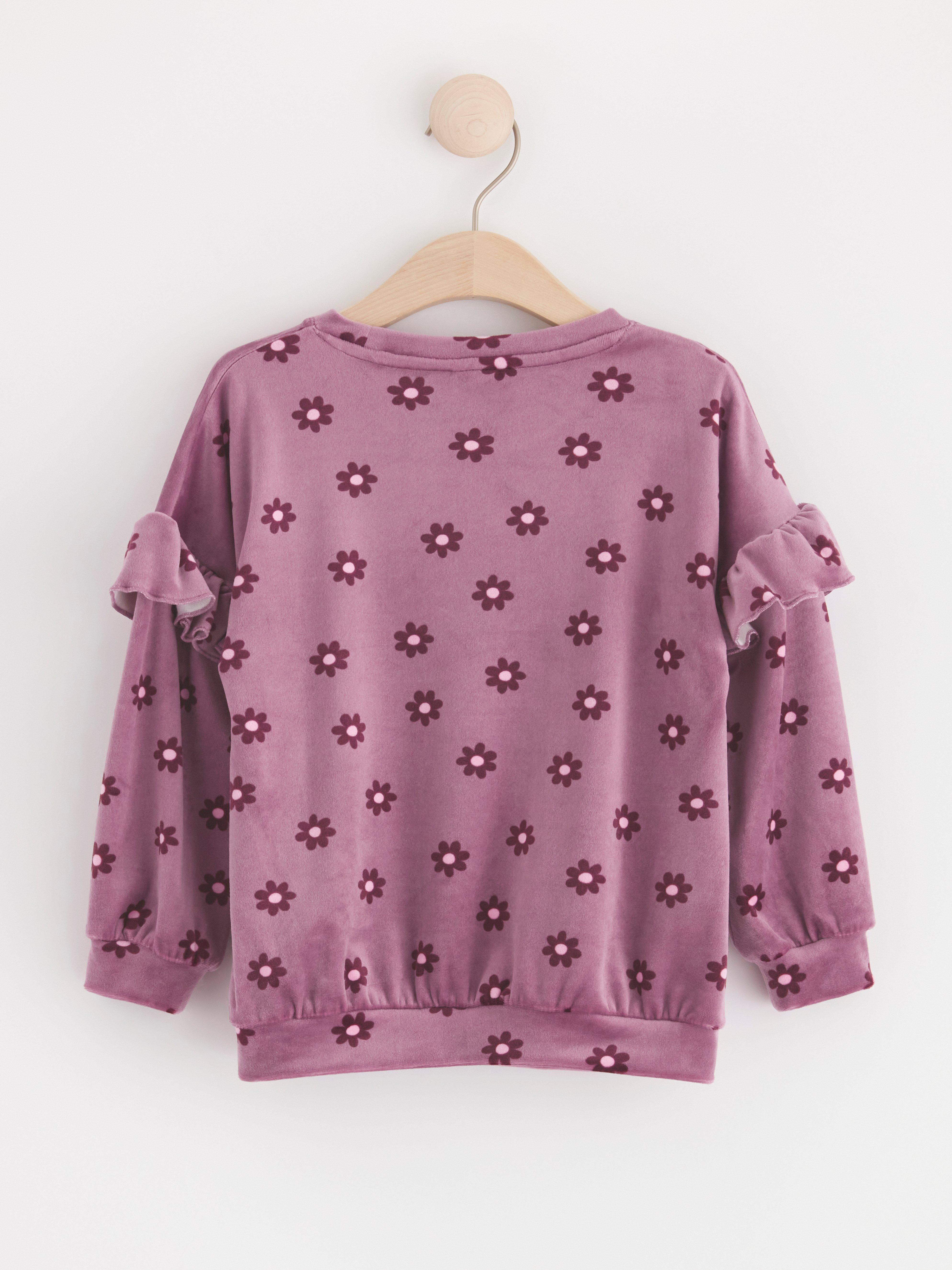 Velour jumper with pattern Light Dusty Lilac