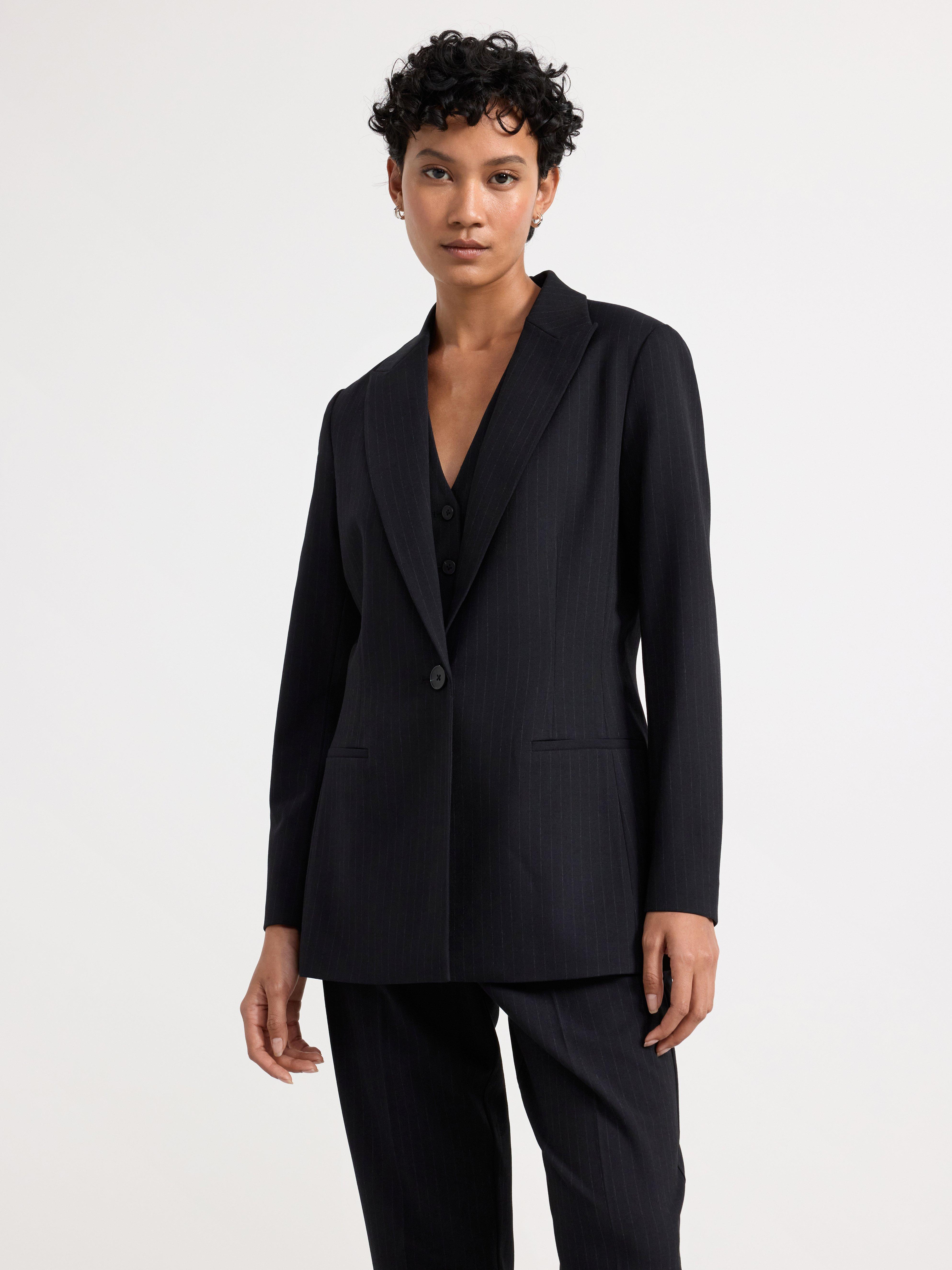 Blazer  pinstriped Black