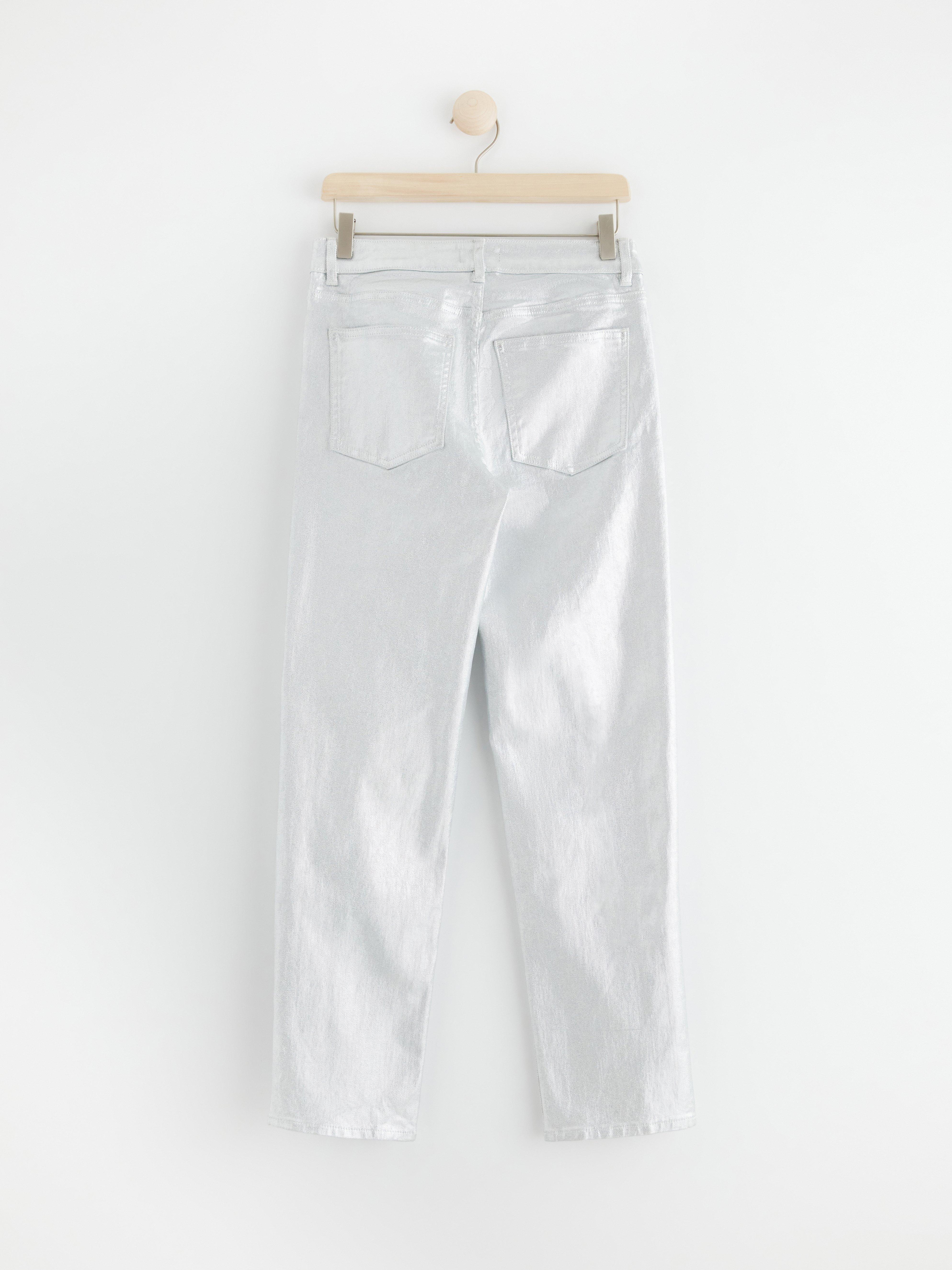 Jeans with silver coating Silver
