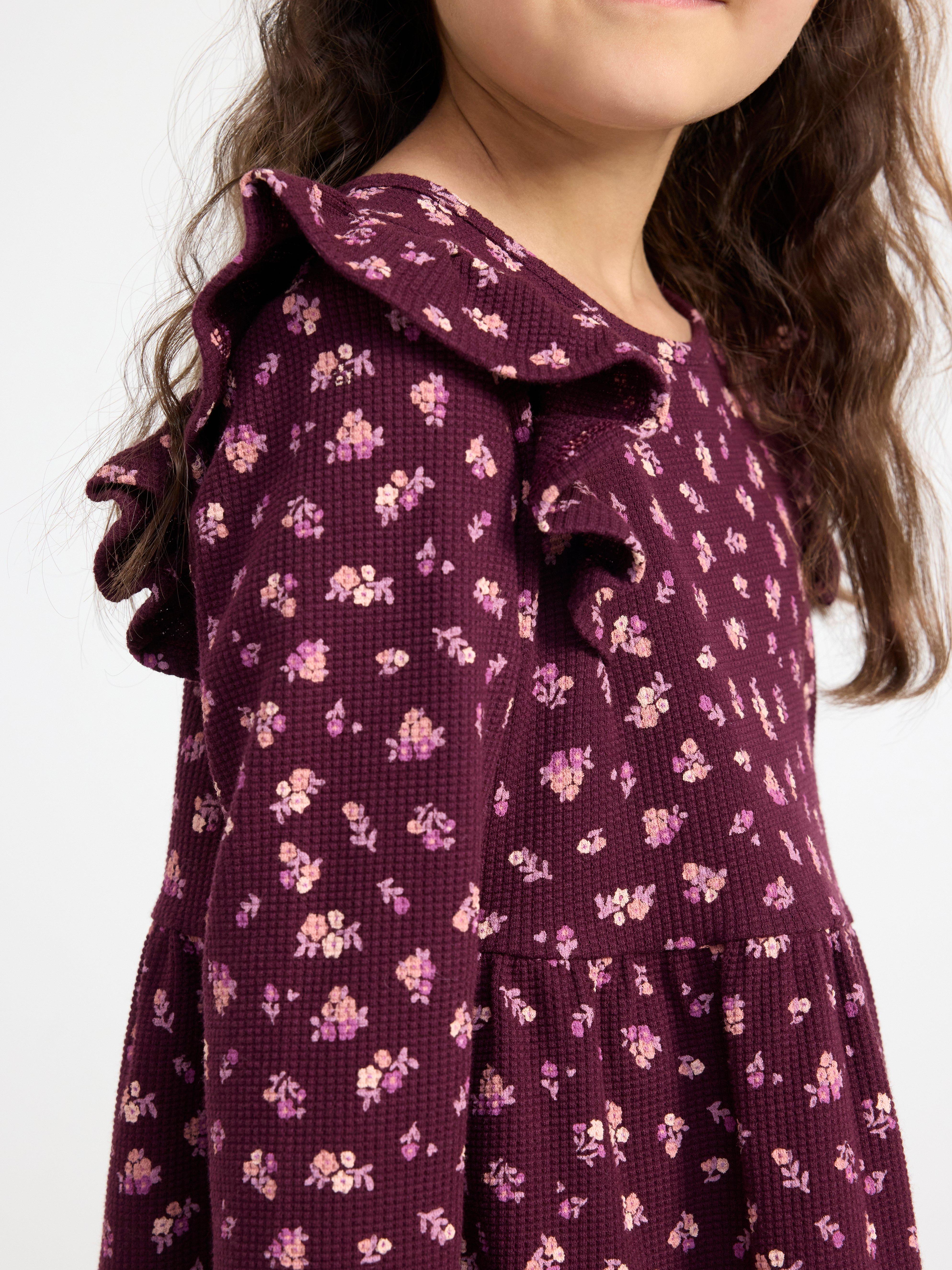 Dress with flowers Dark Lilac