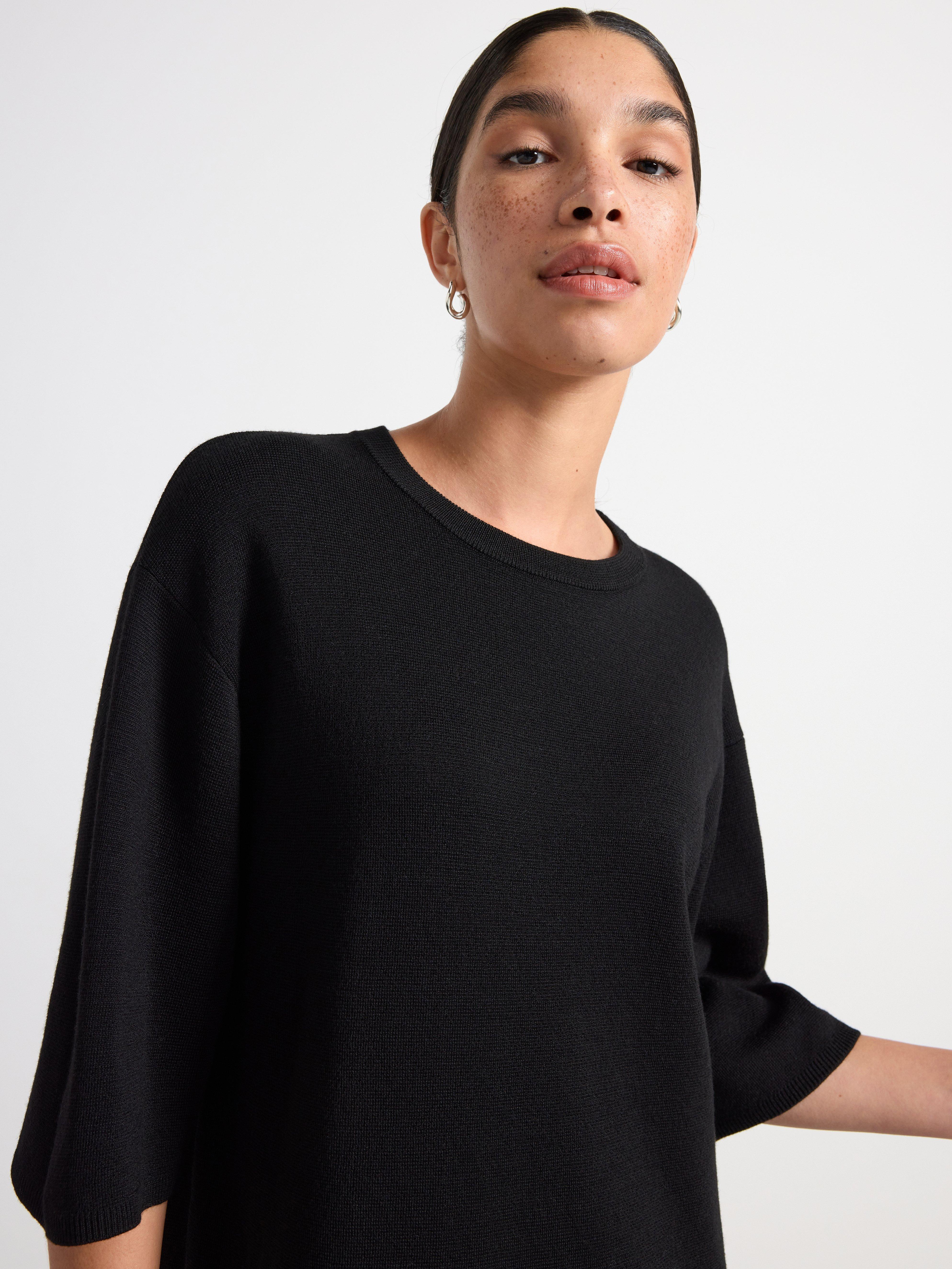 Knitted dress in merino wool Black