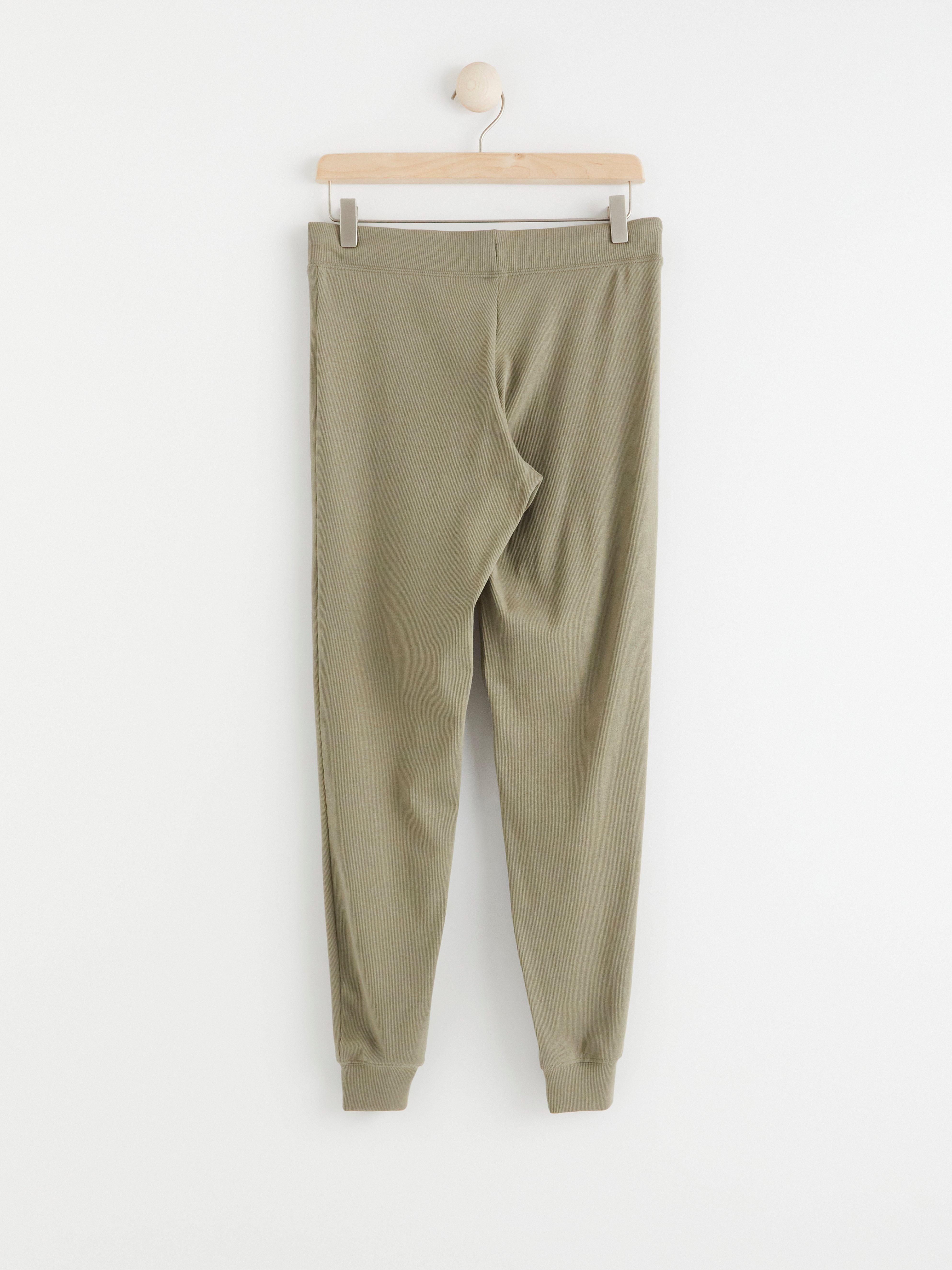 Ribbed pyjama trousers Khaki