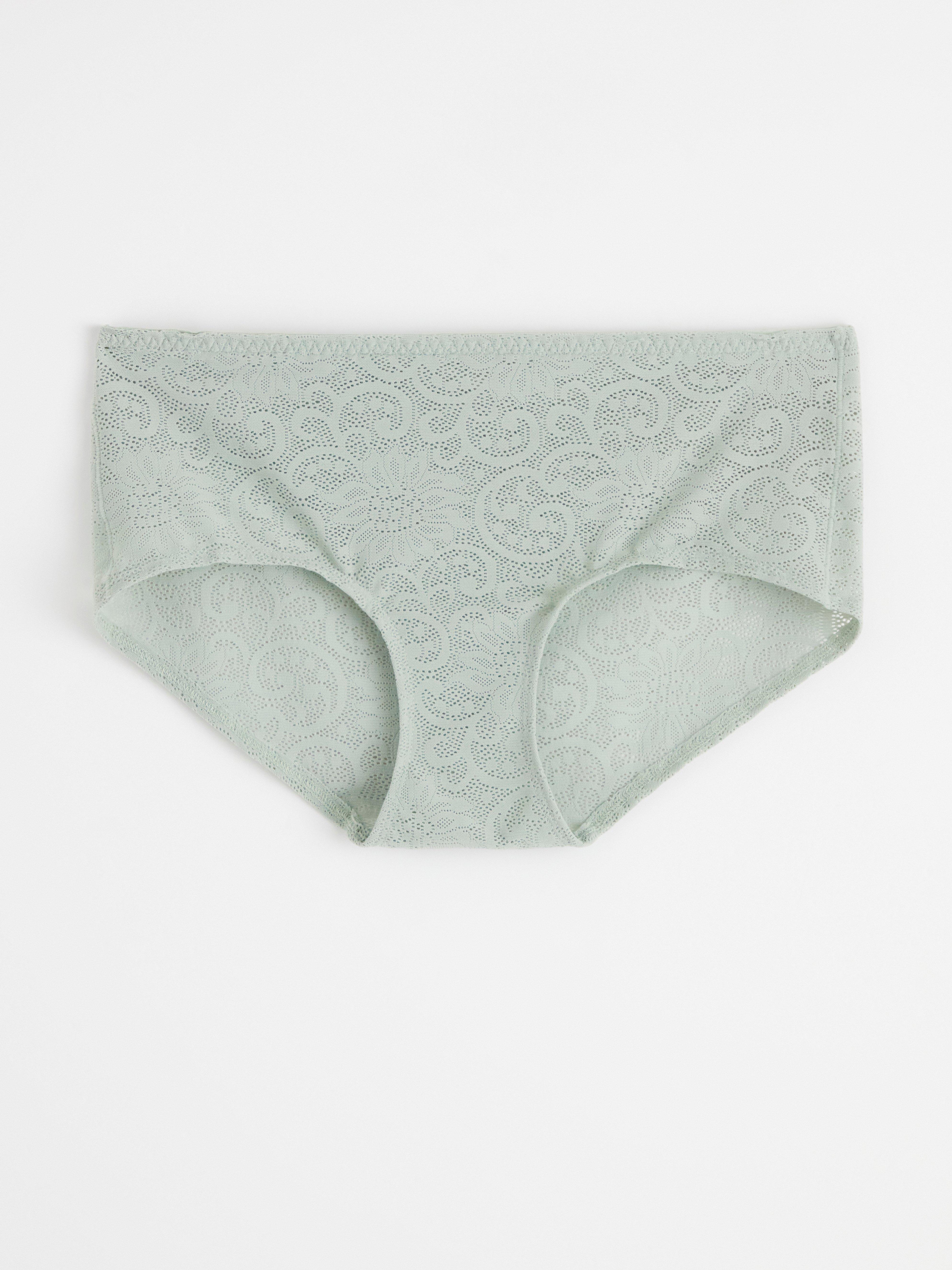 Regular waist brief with lace Light Dusty Green