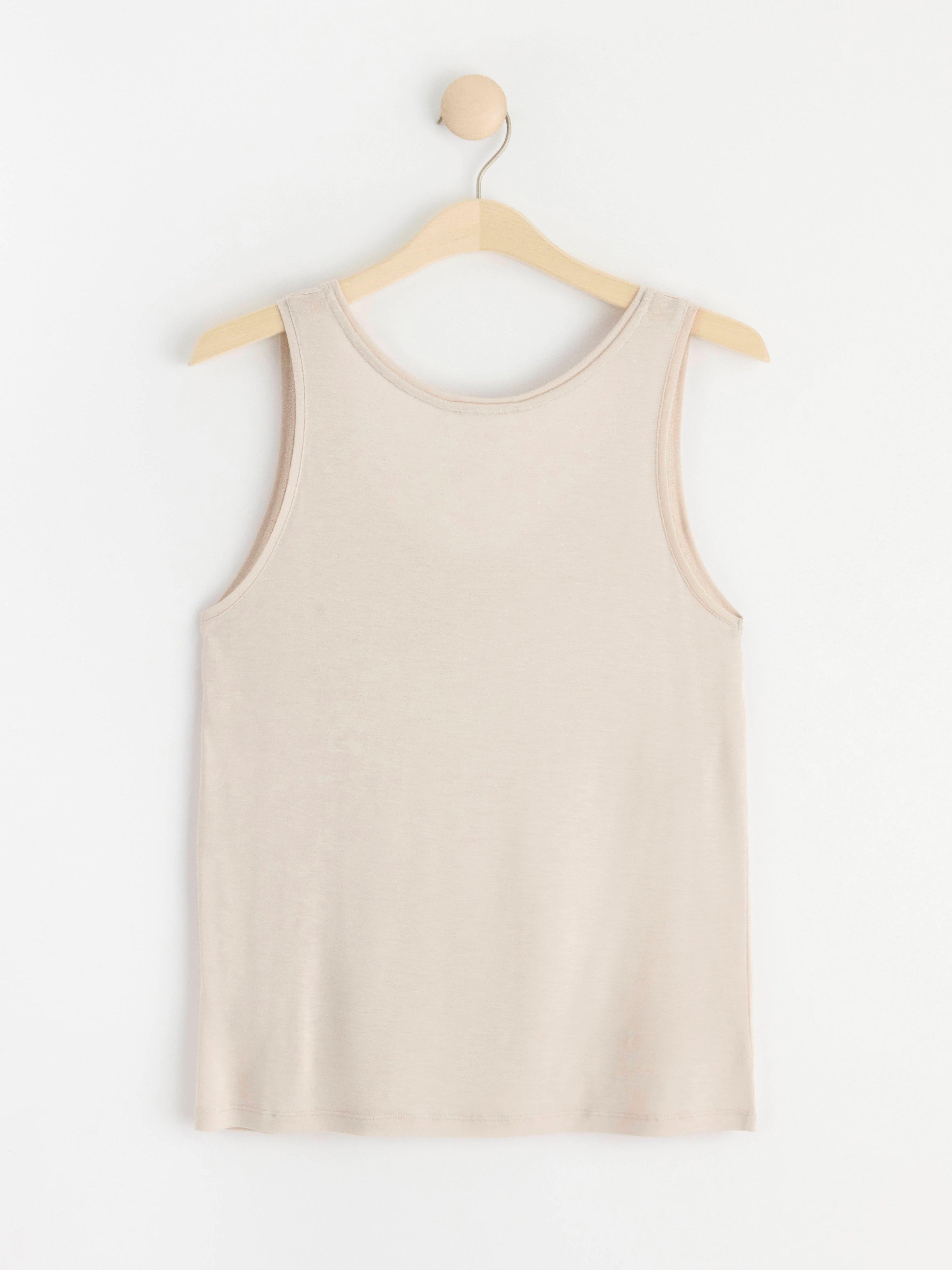 Viscose tank top Light Beige