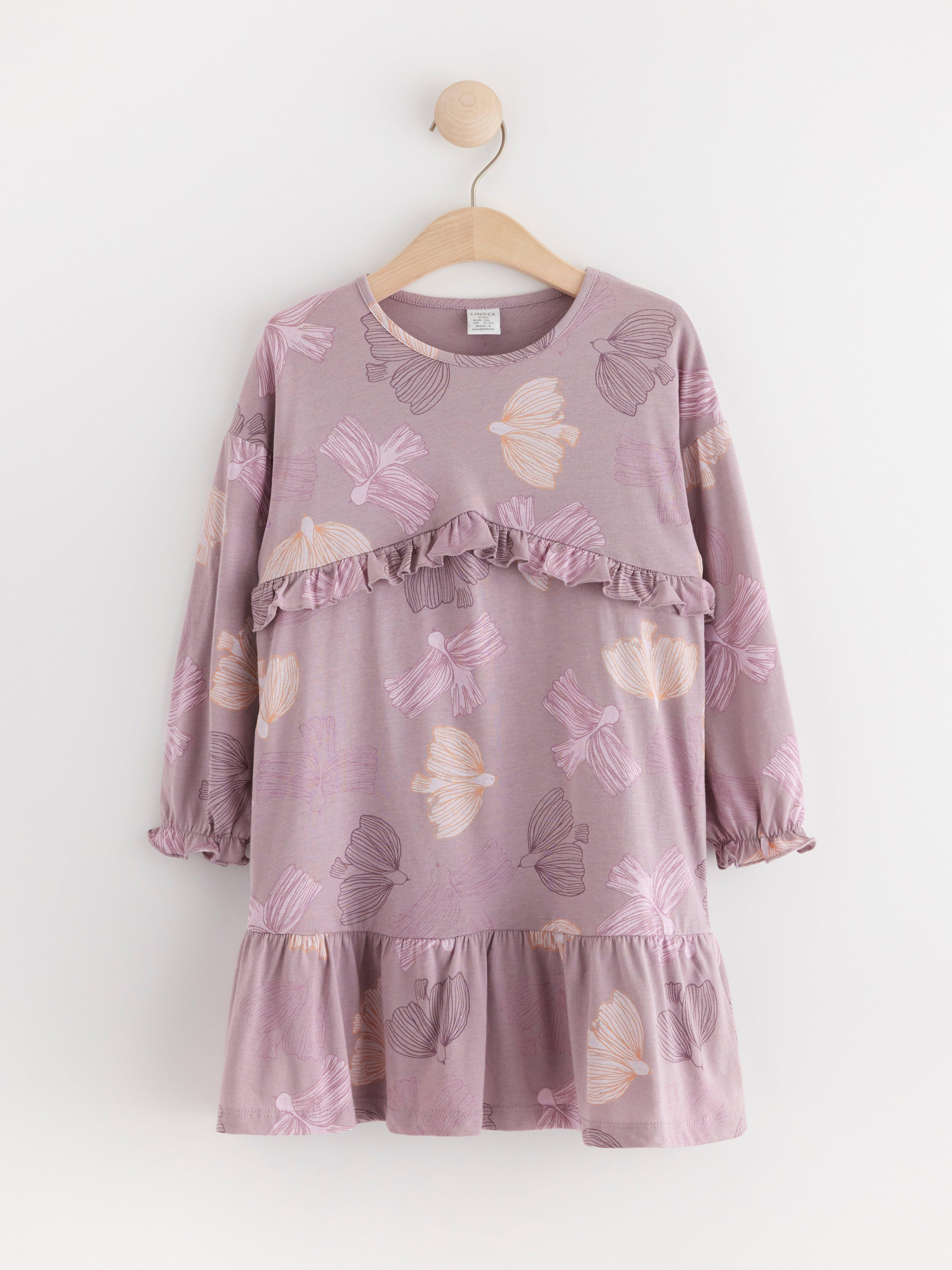 Dress with frill details Light Dusty Lilac