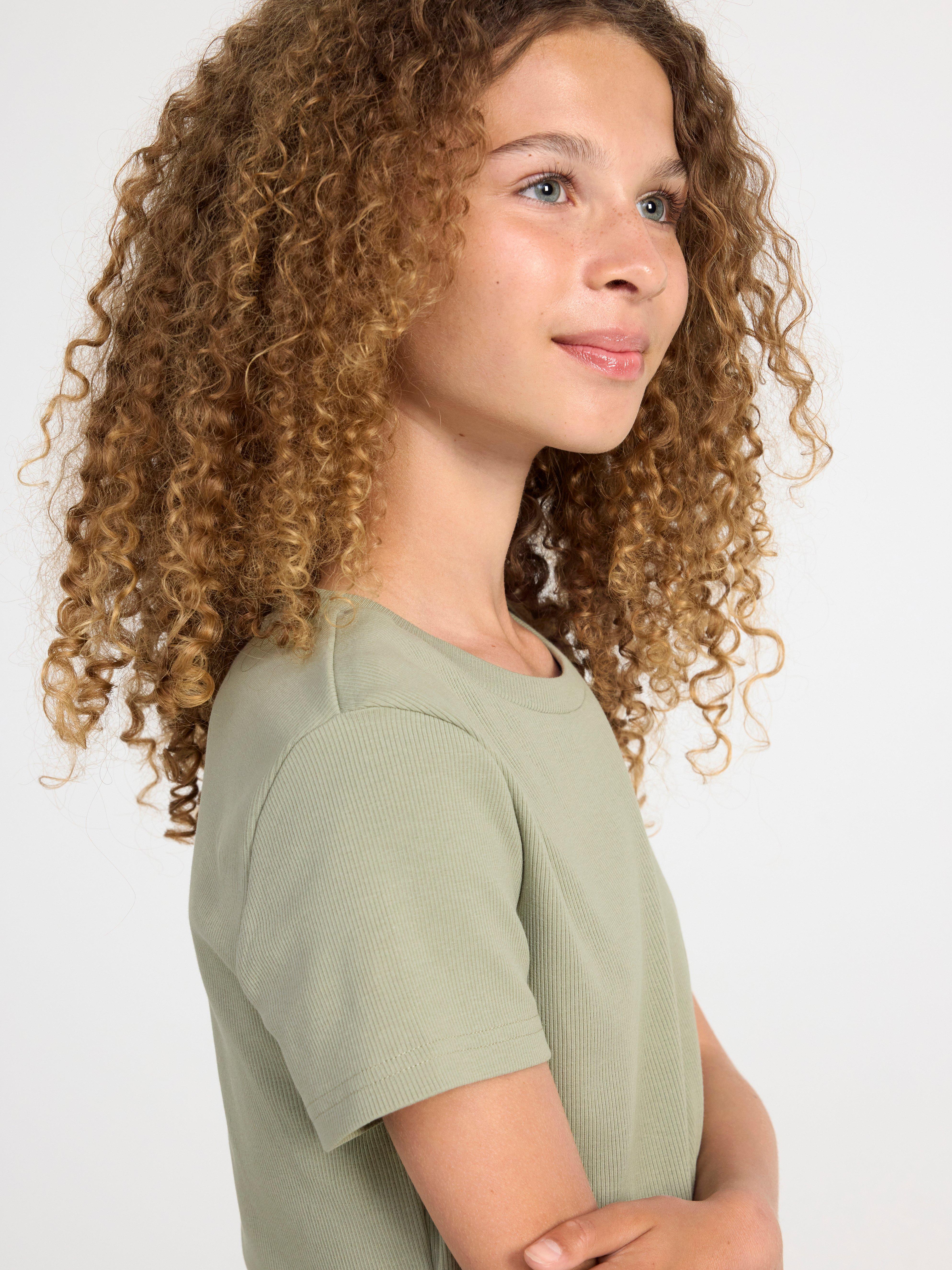 Ribbed cropped top Light Dusty Green