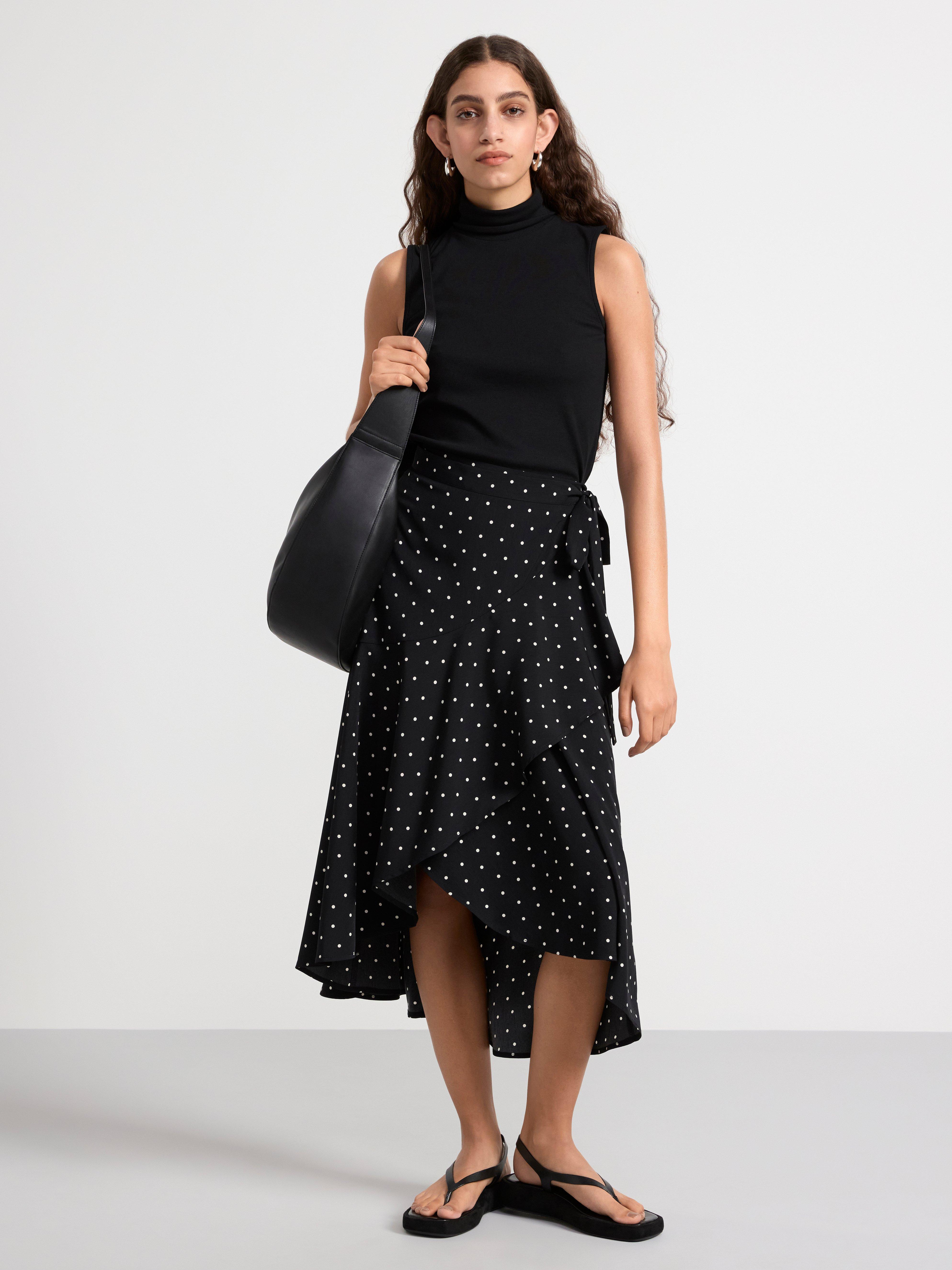 Midi wrap skirt Black