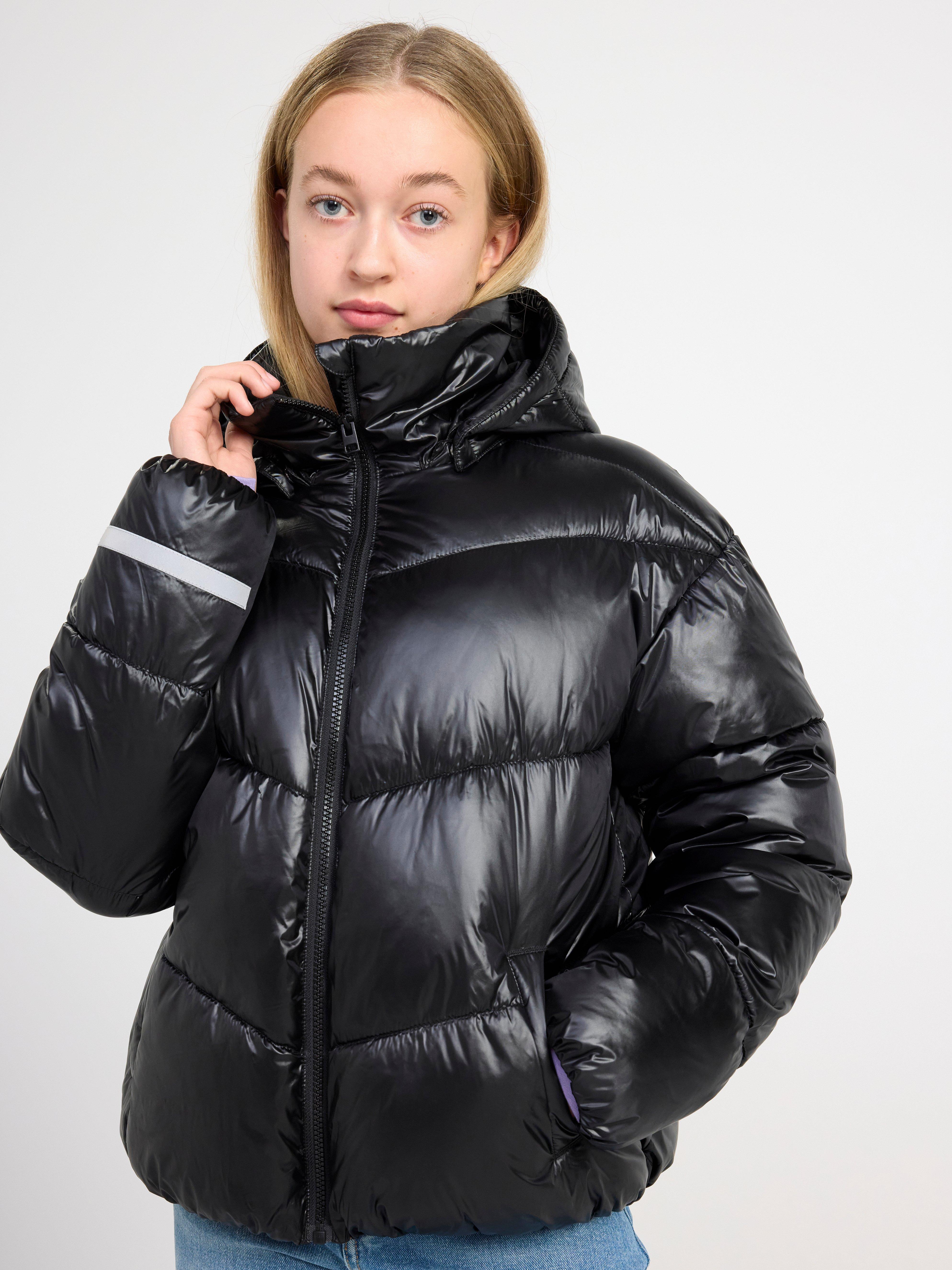 Water repellent puffer jacket Black