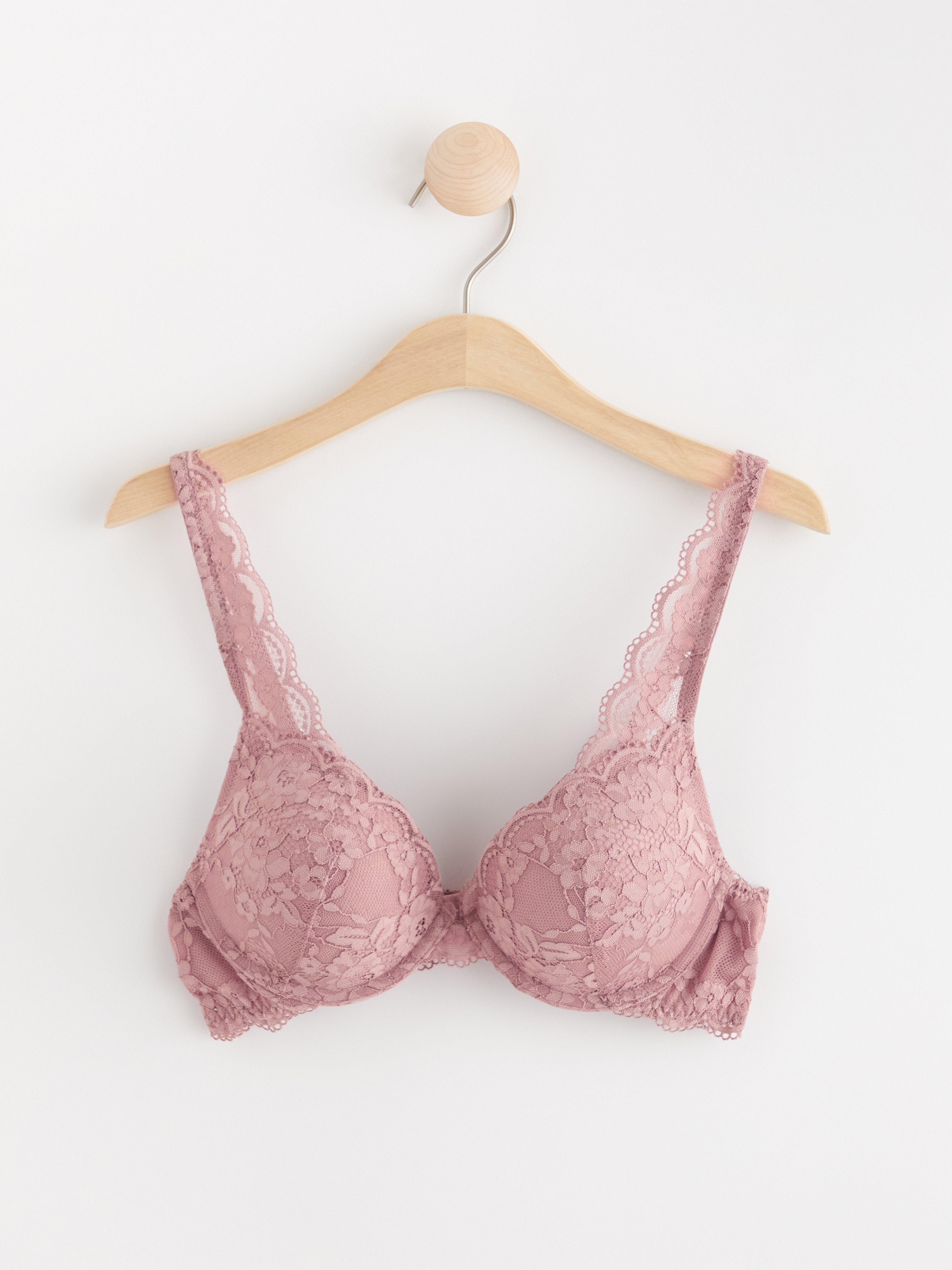 Malva push-up bra with lace Light Dusty Pink