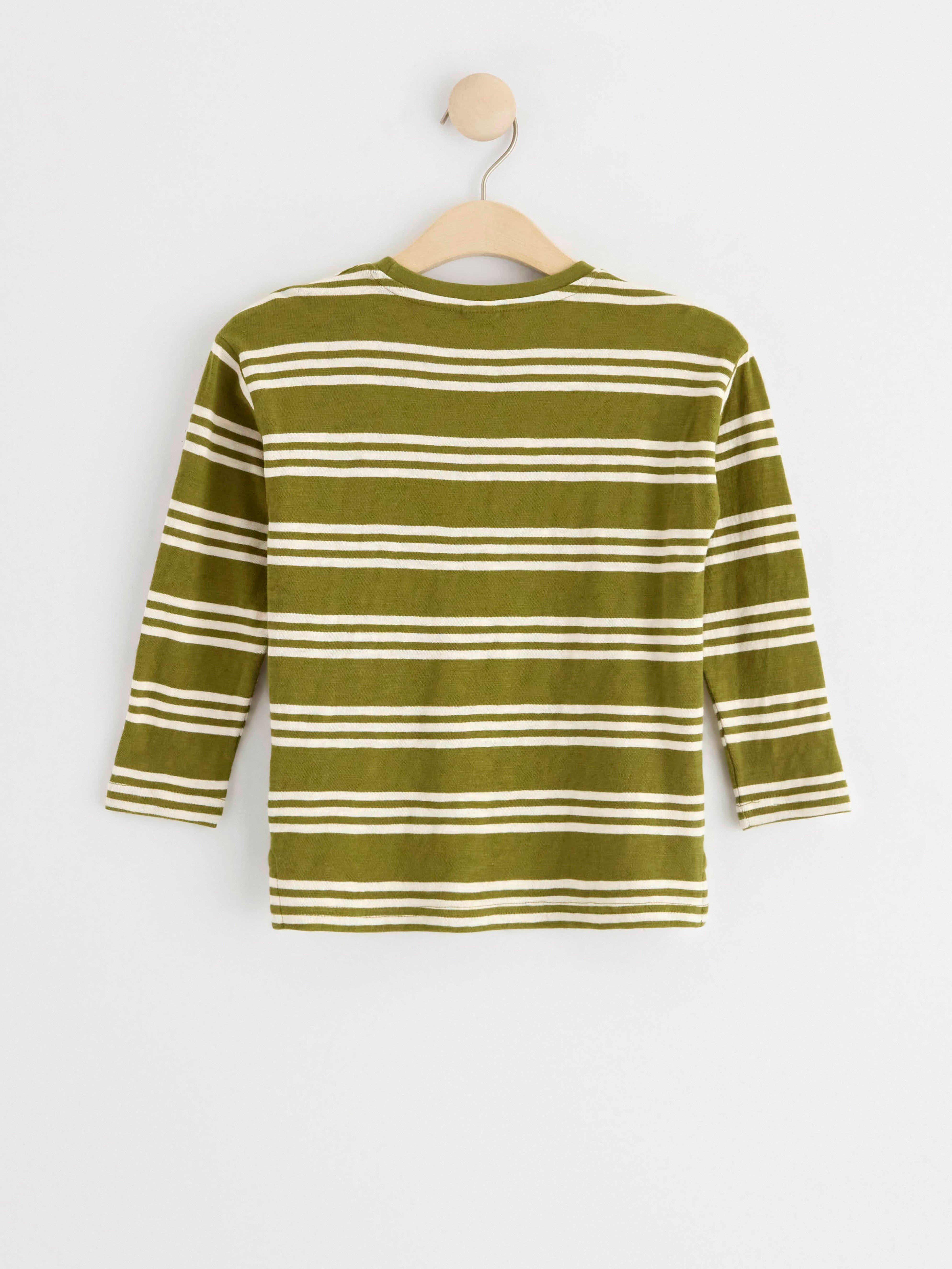 Long sleeve top with stripes Dark Green