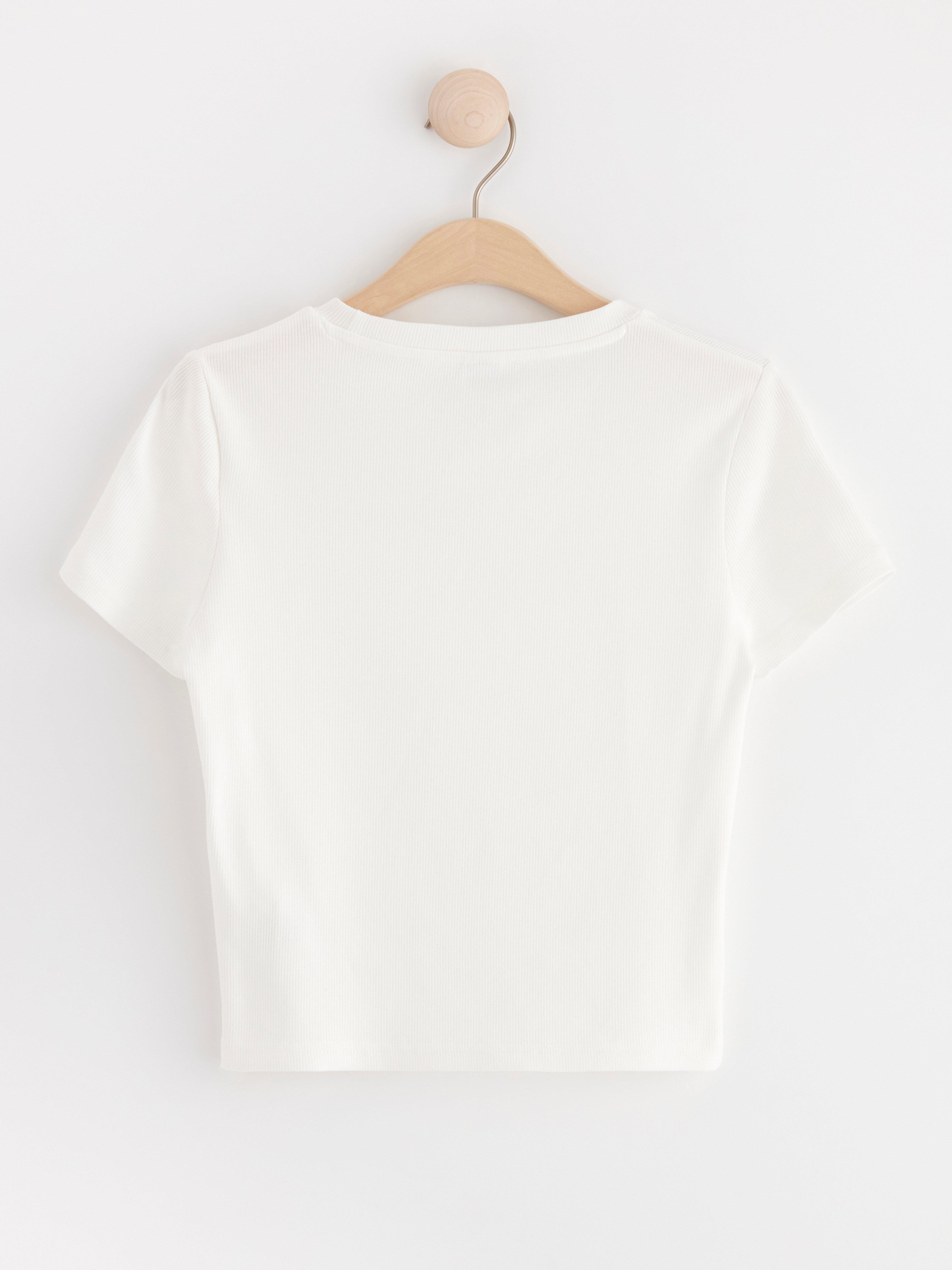 Ribbed cropped top Off White