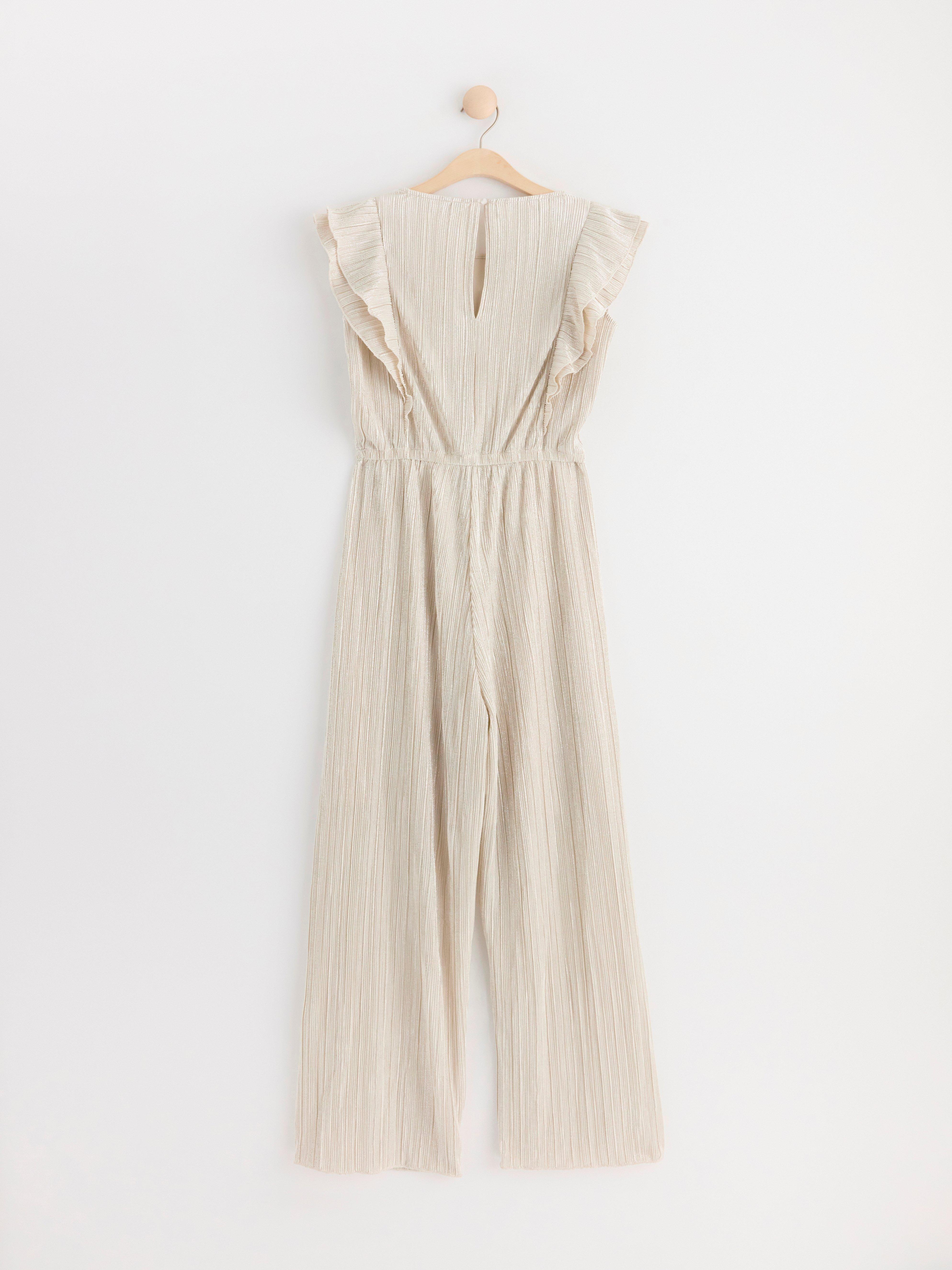 Jumpsuit with flounces Light Beige