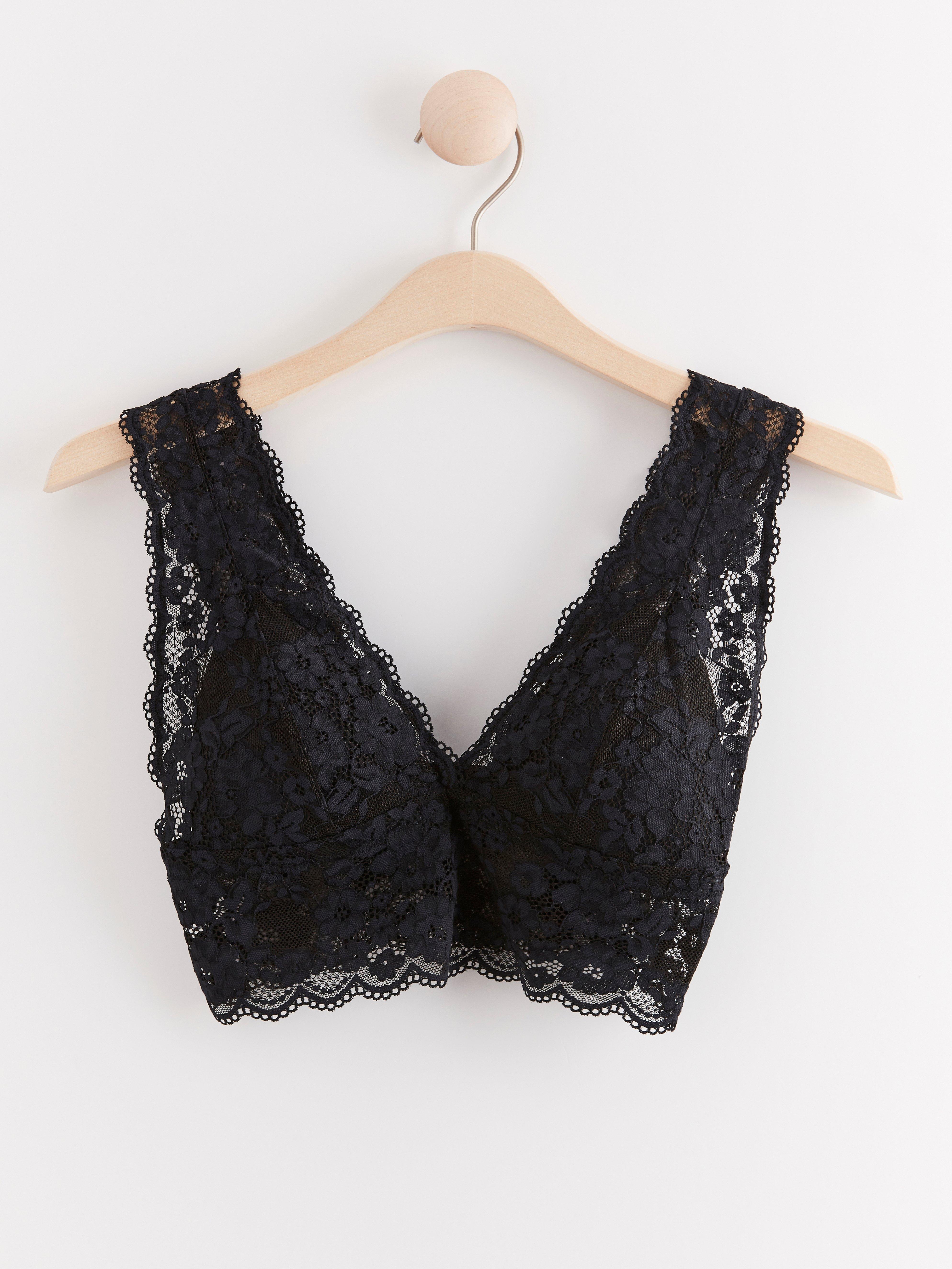Bralette with lace Black