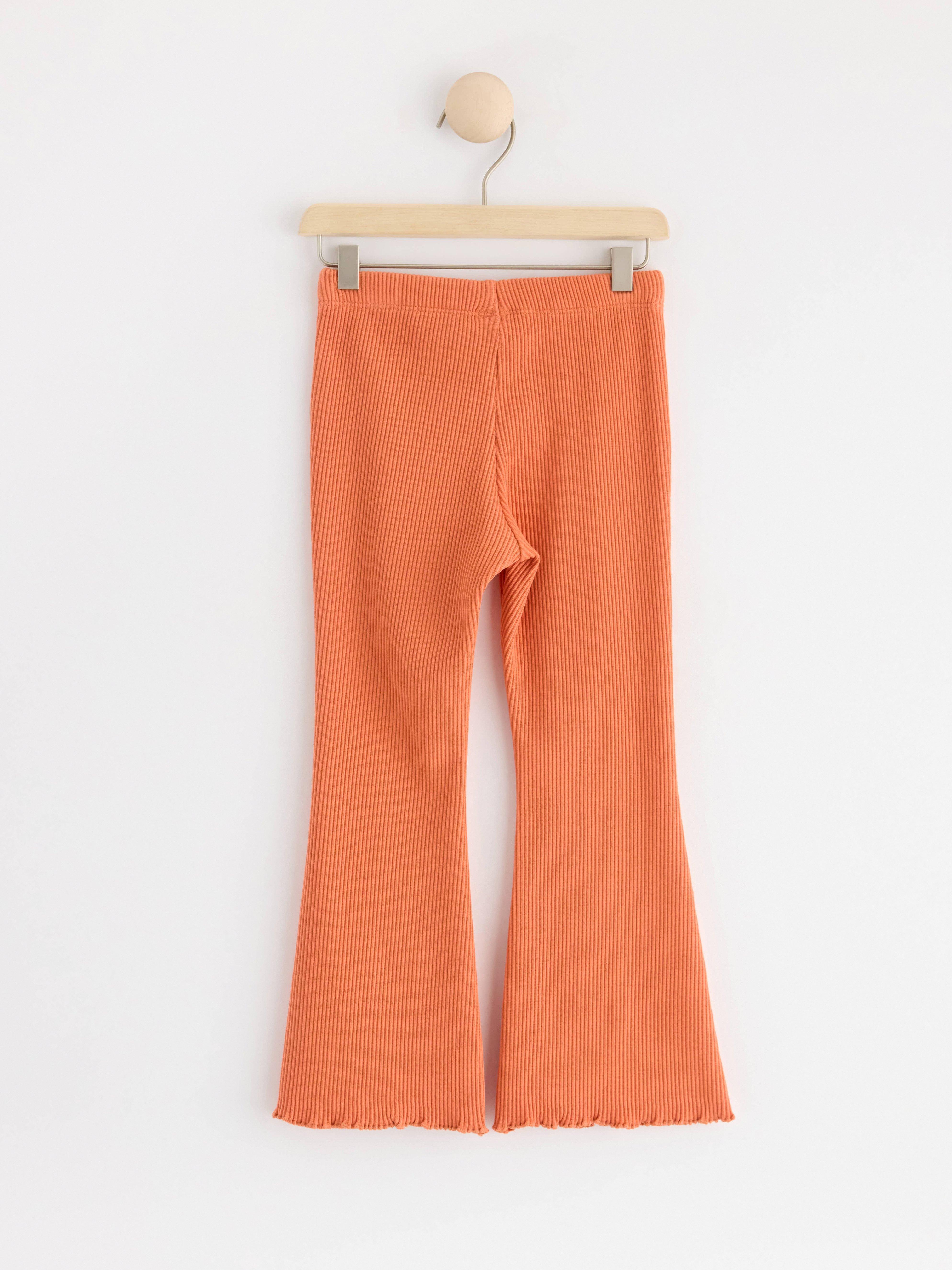 Ribbed flared leggings Light Dusty Orange