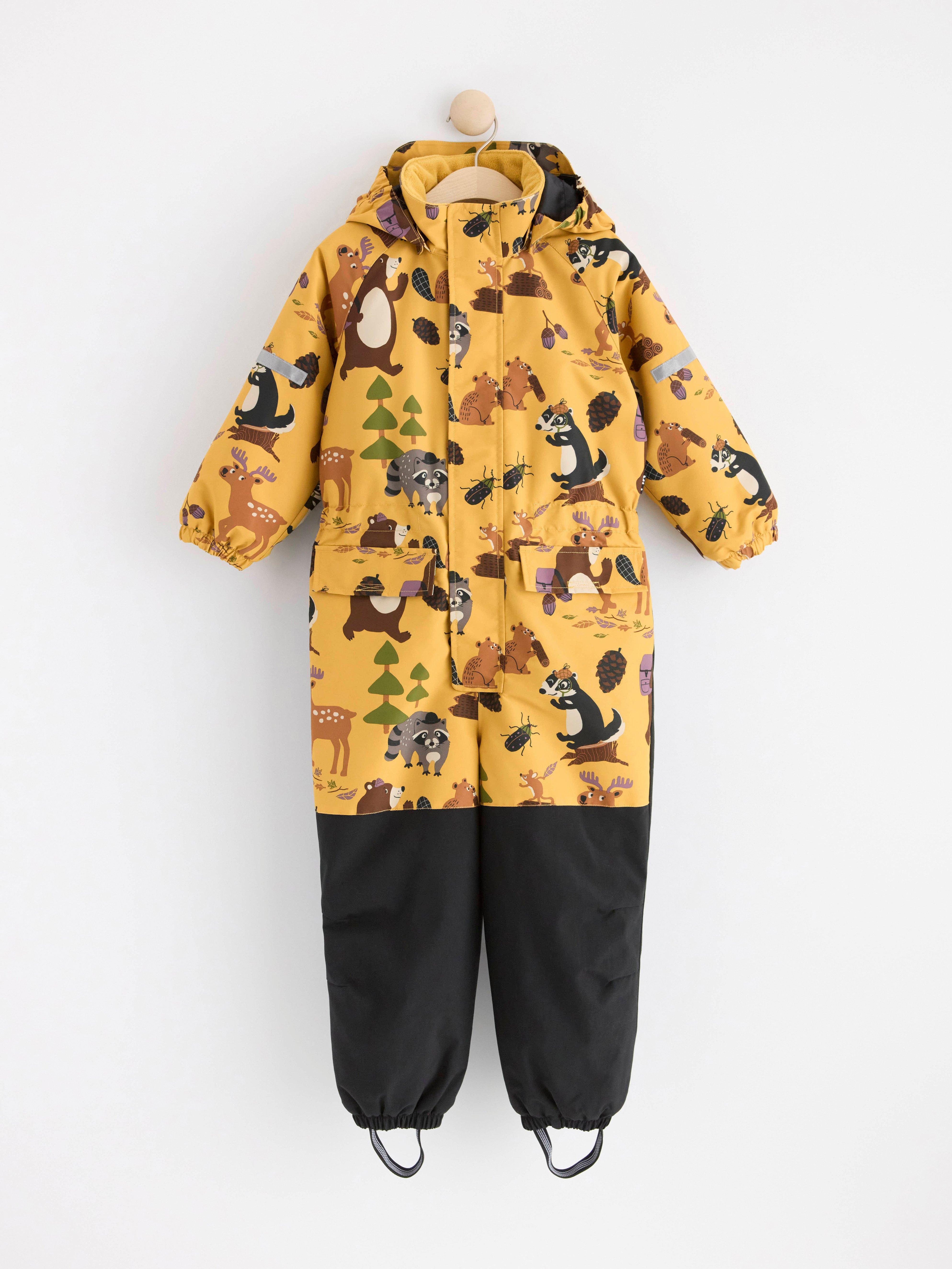 FIX Overall with animal print waterproof Dusty Yellow