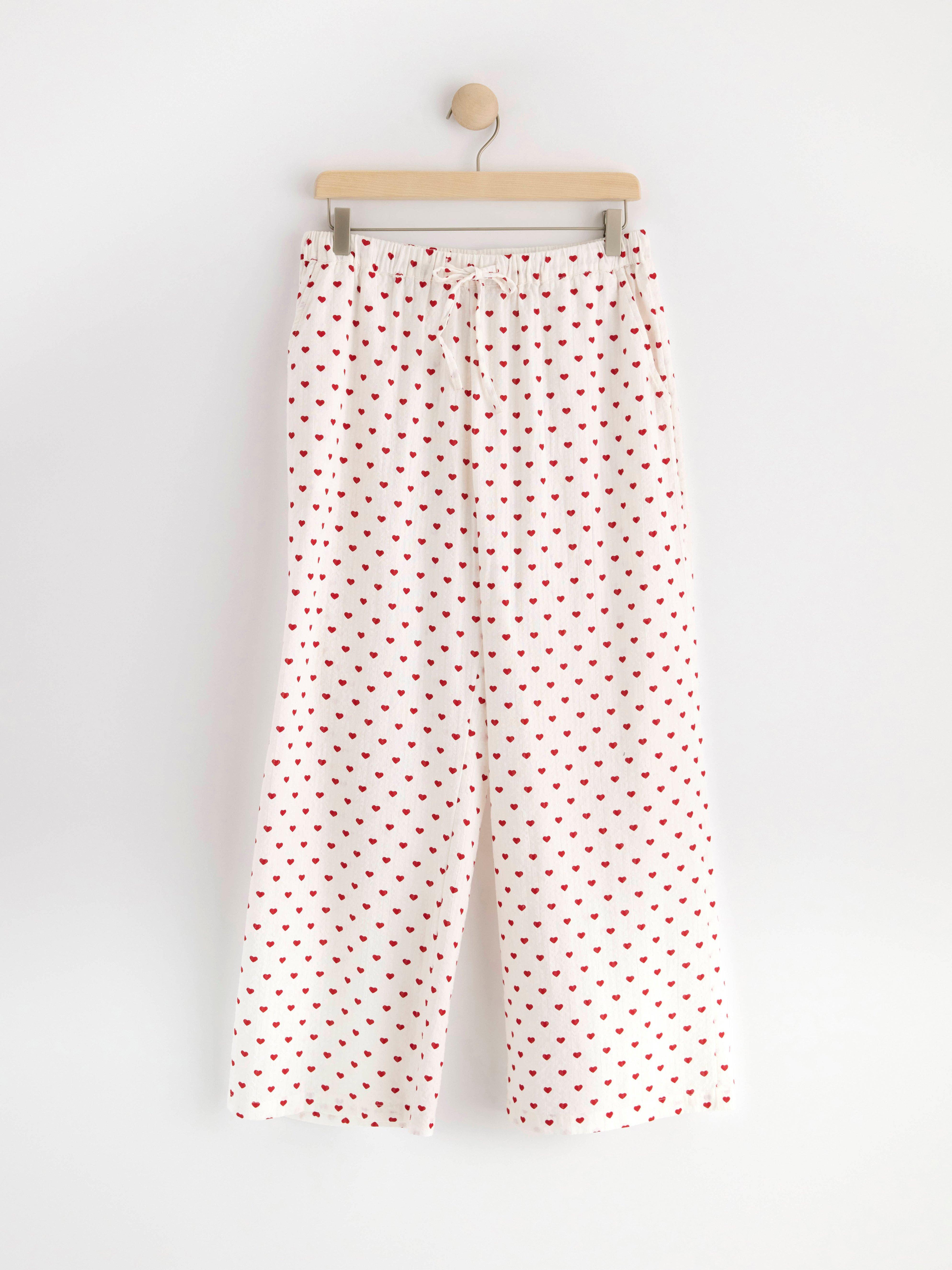 Pyjama trousers in seersucker Red