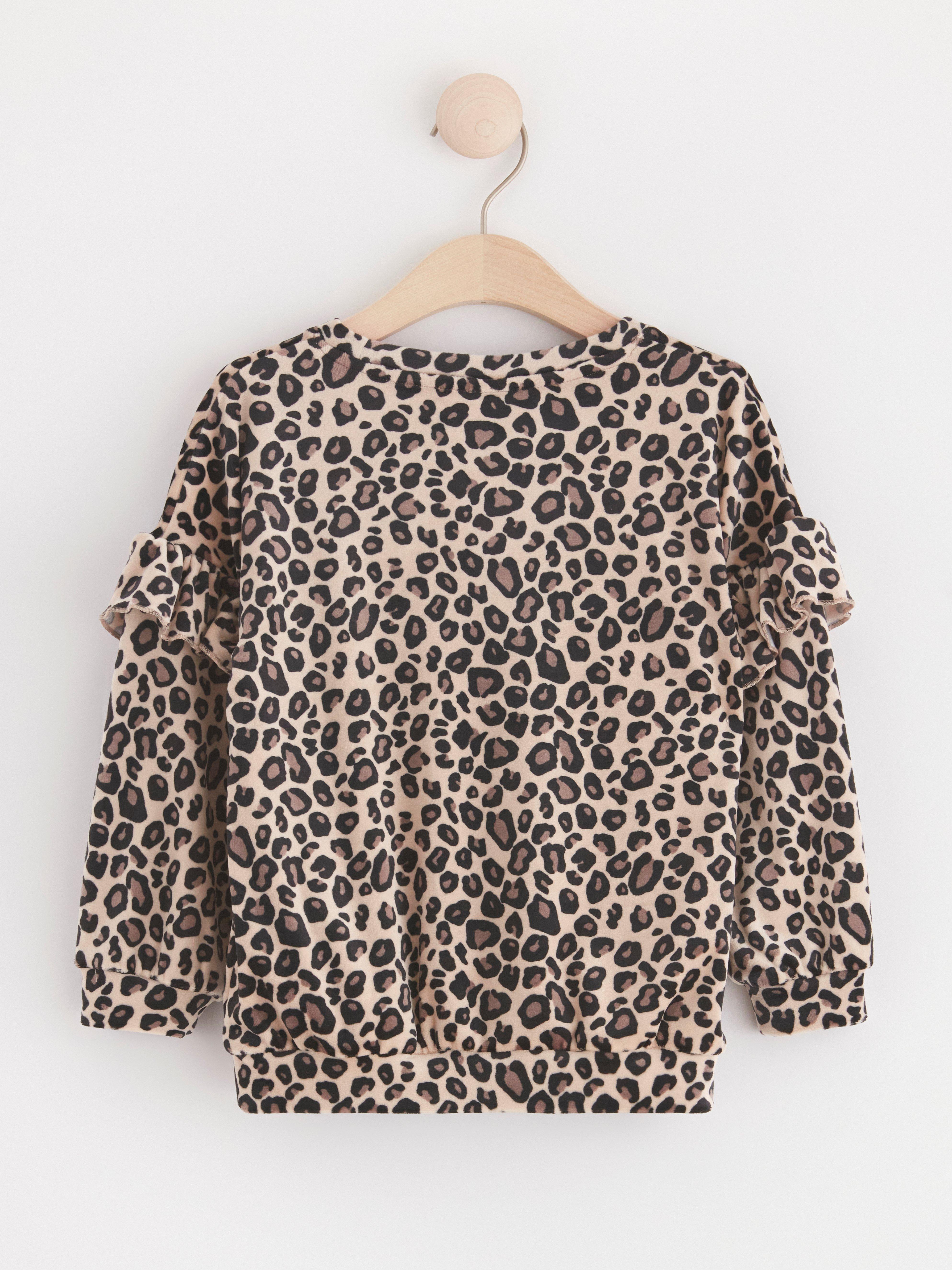 Velour jumper with pattern Light Beige