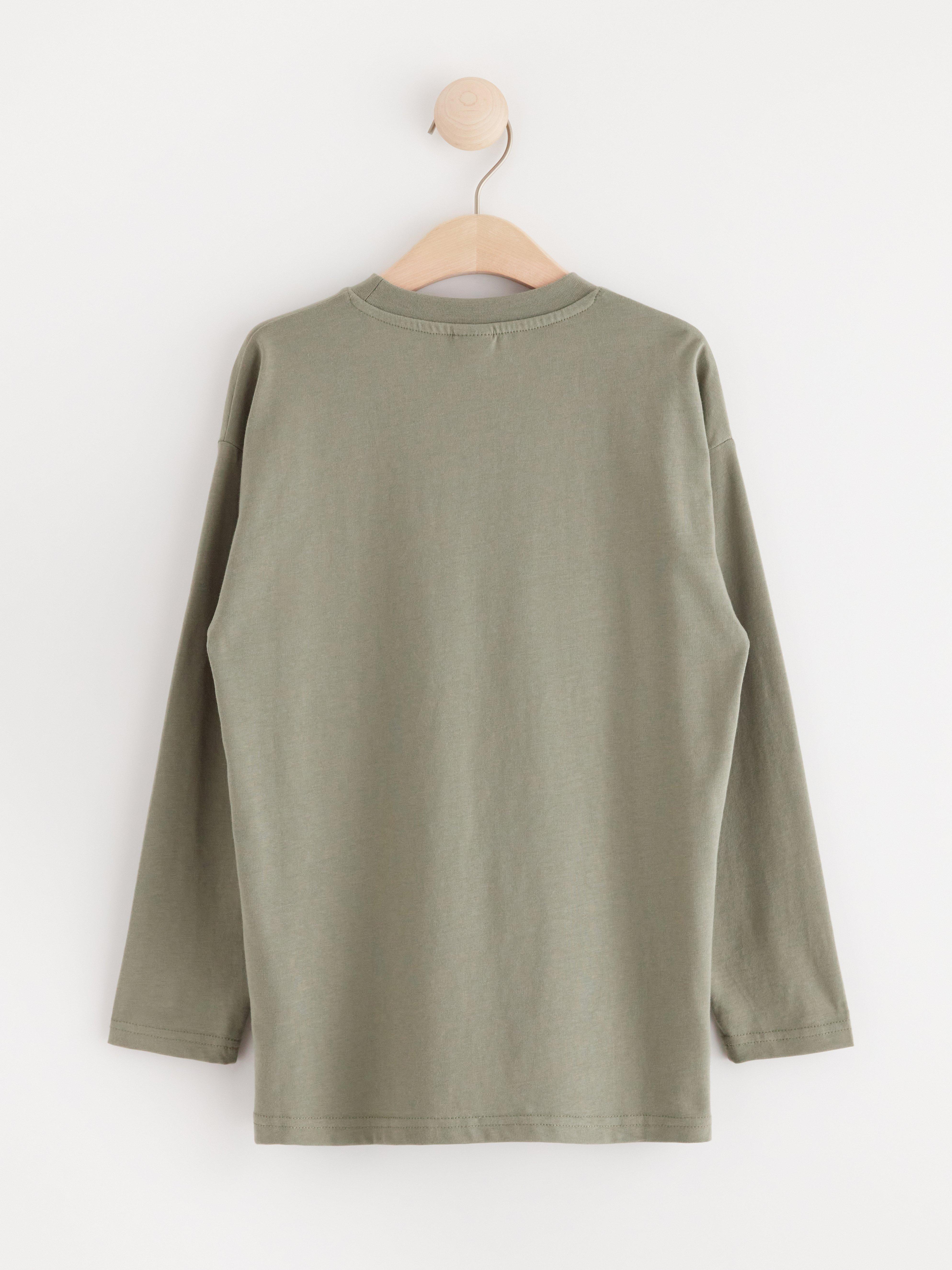 Top with print Light Dusty Khaki
