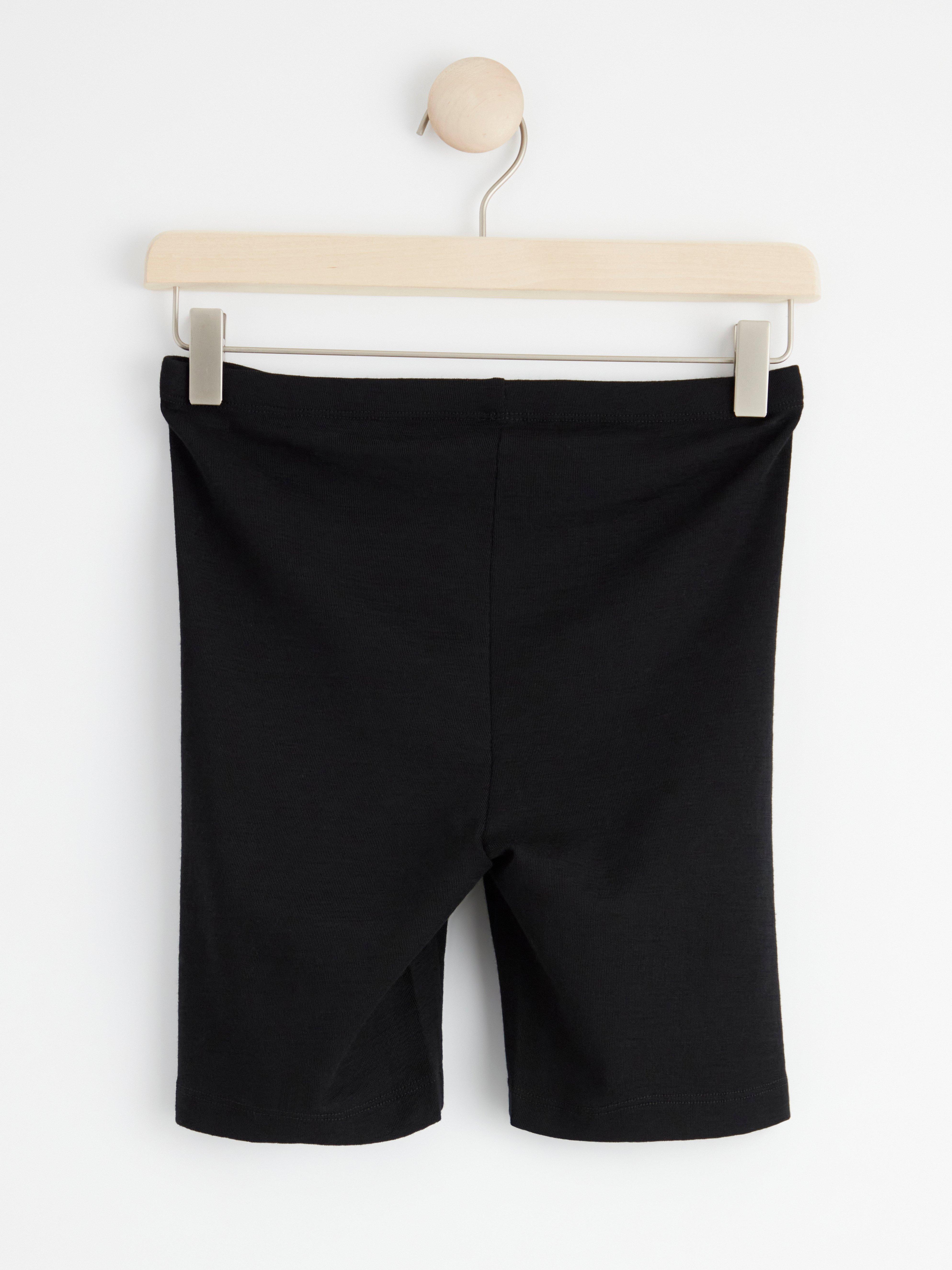 Cycling shorts in merino wool Black