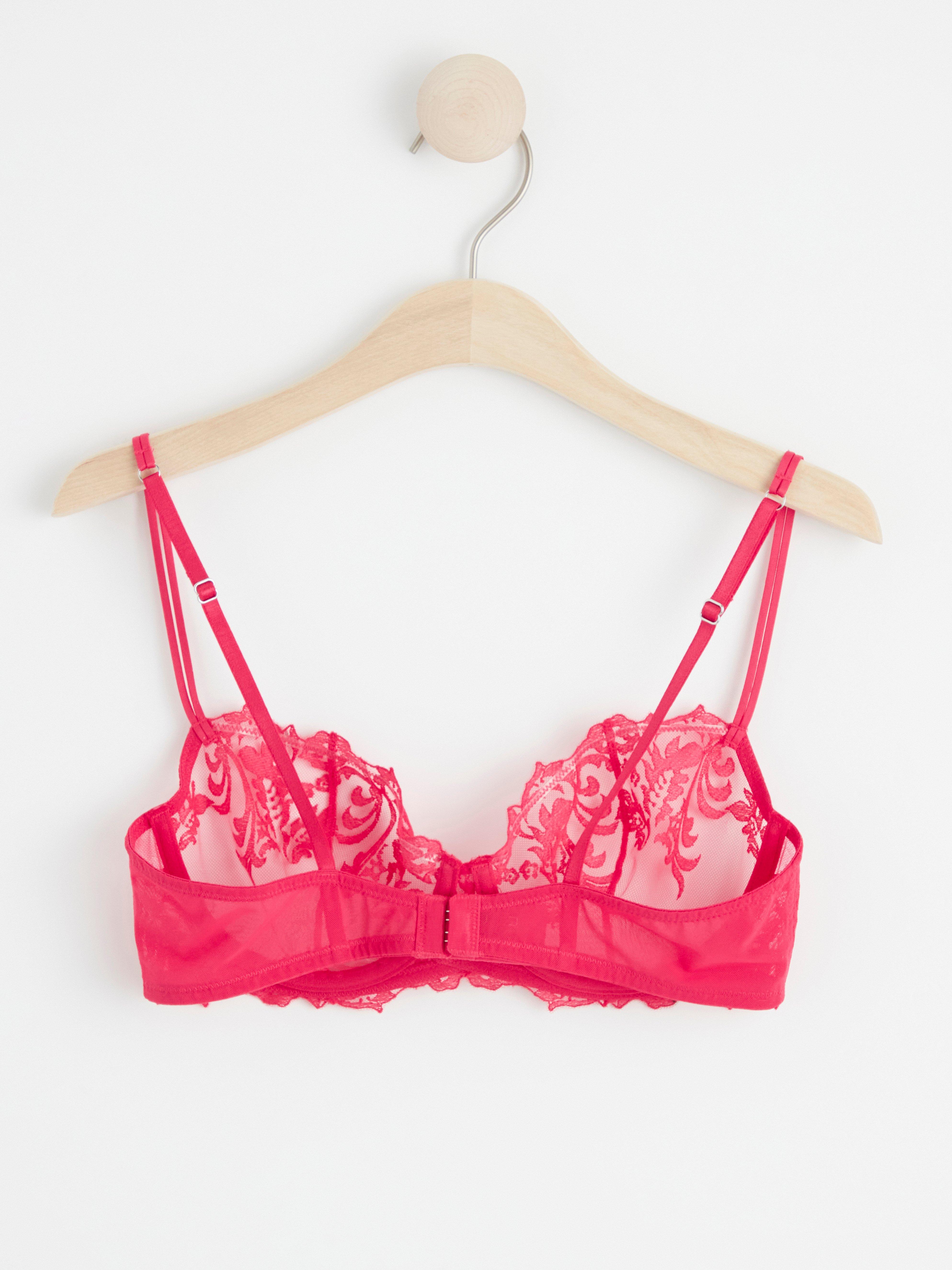 Senna unpadded bra with lace Red