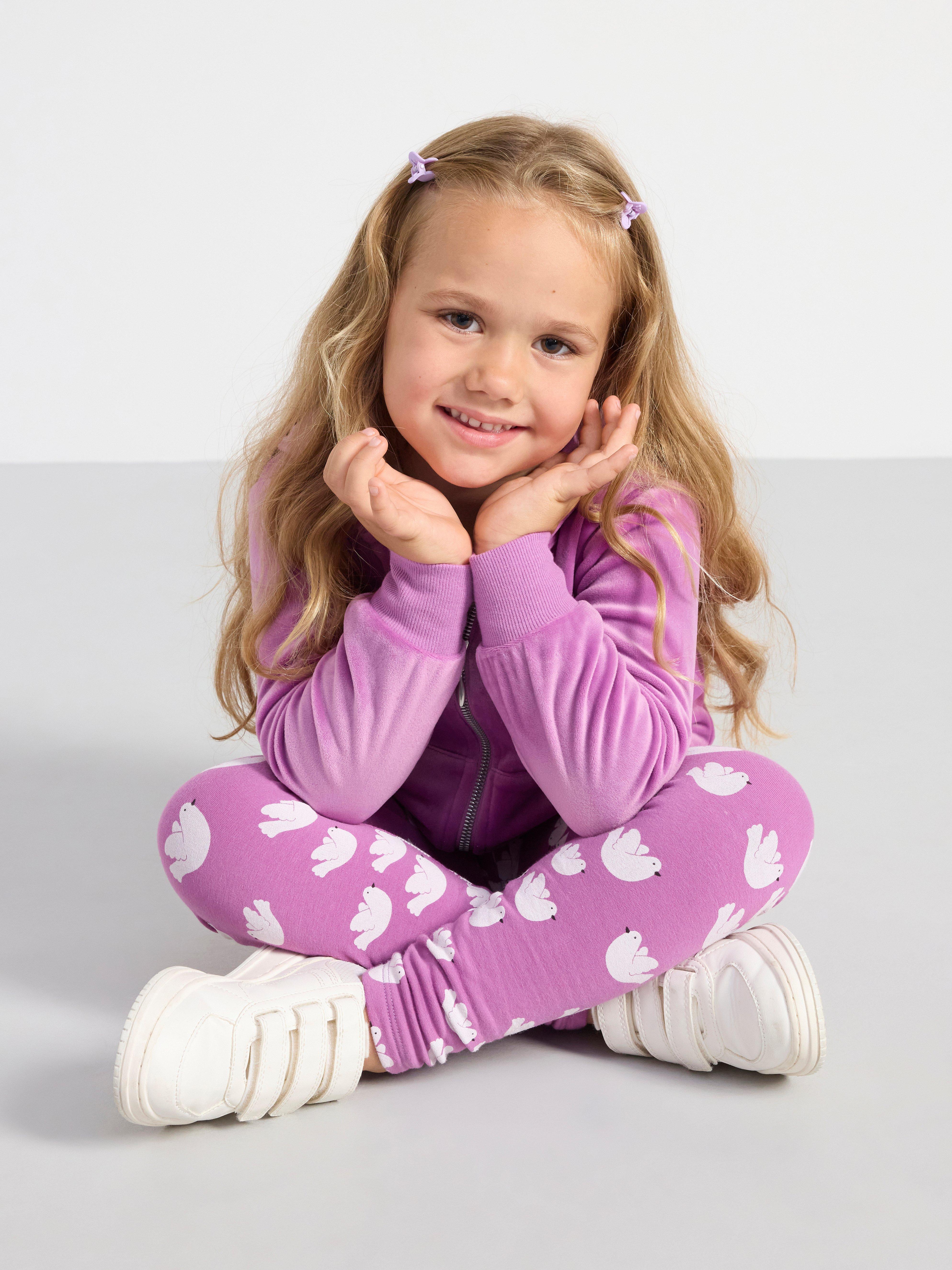 Leggings with allover pattern Dark Dusty Lilac