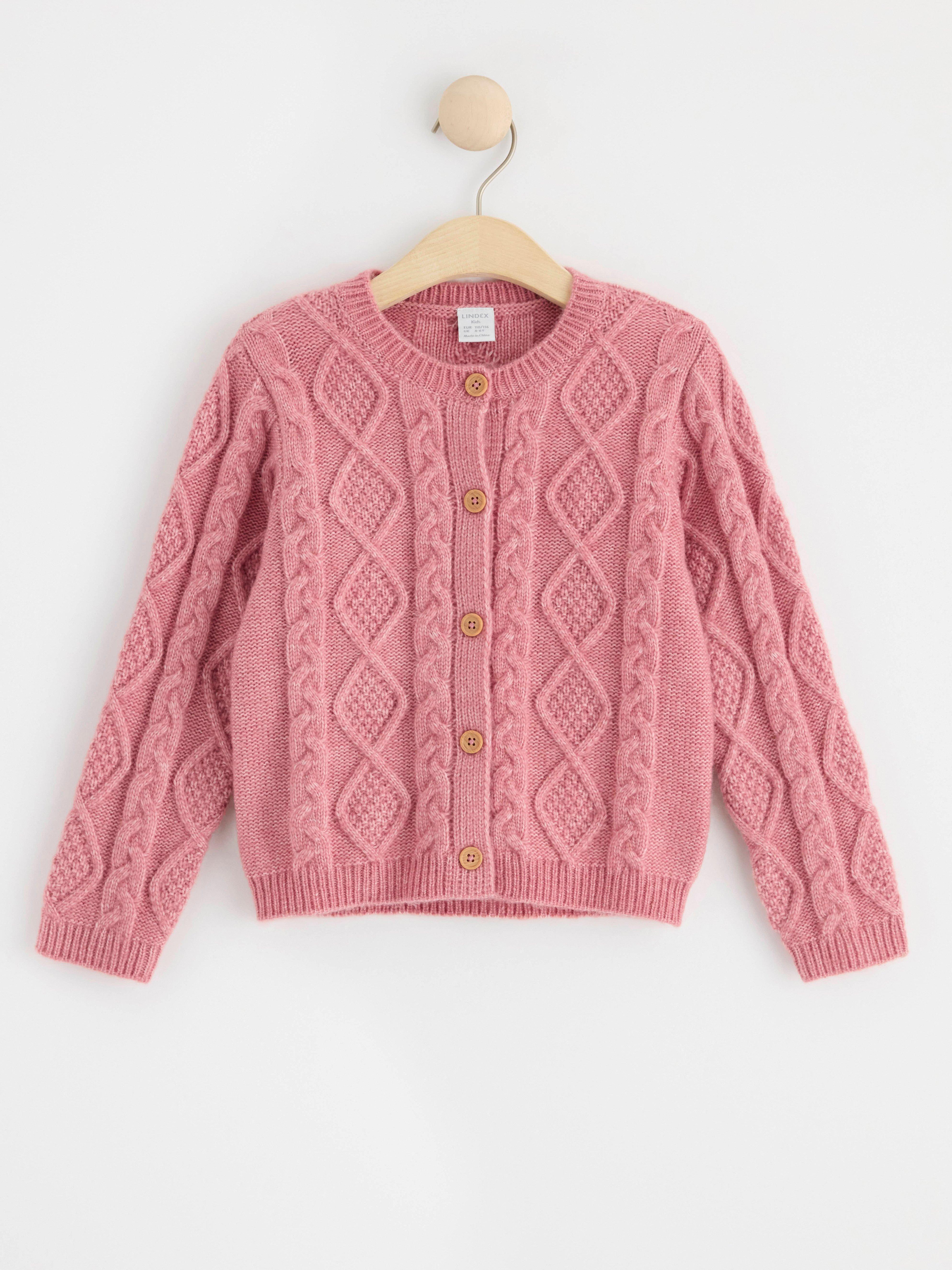 Cardigan cable knit Dusty Pink
