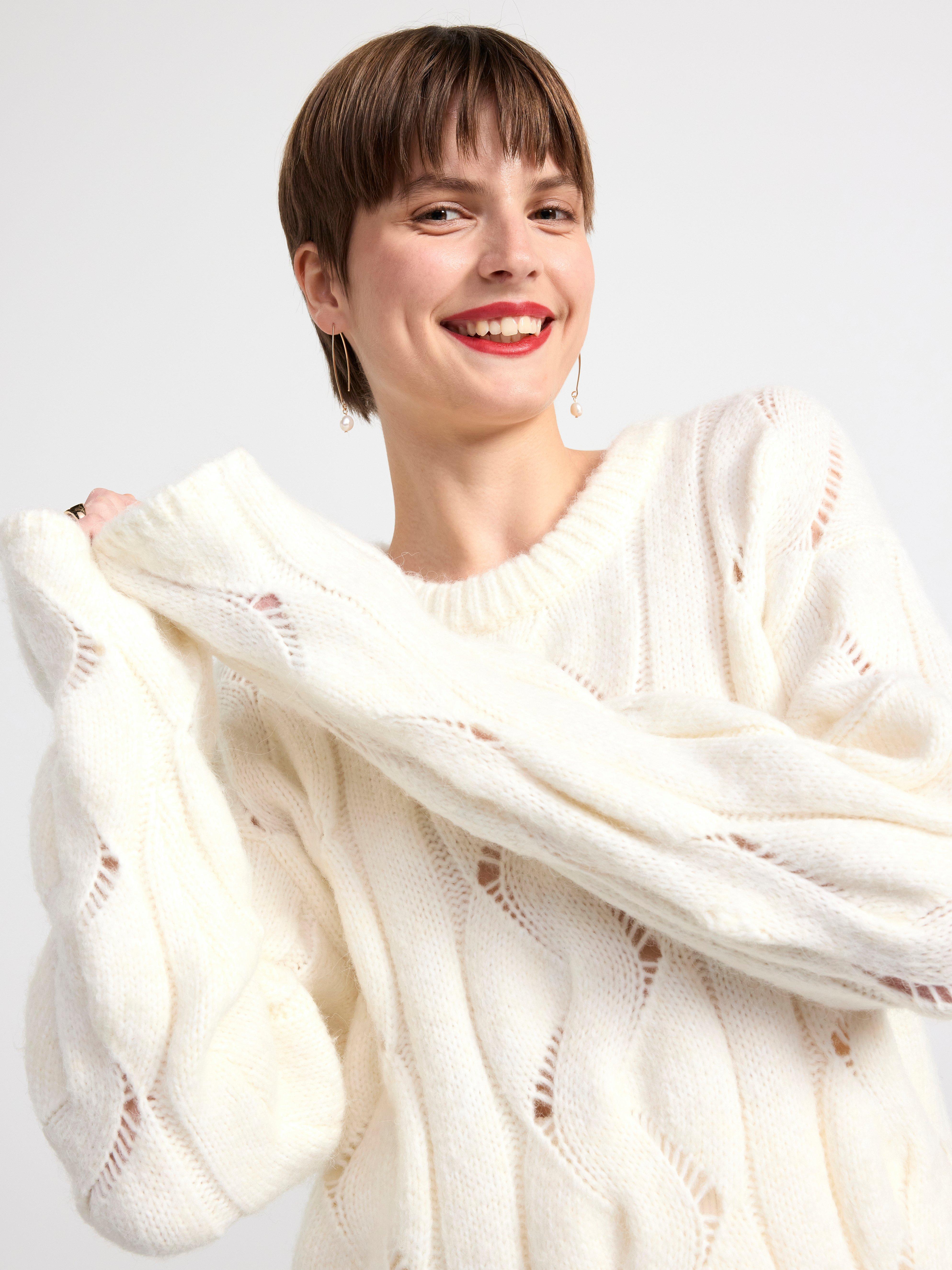 Knitted jumper Light White