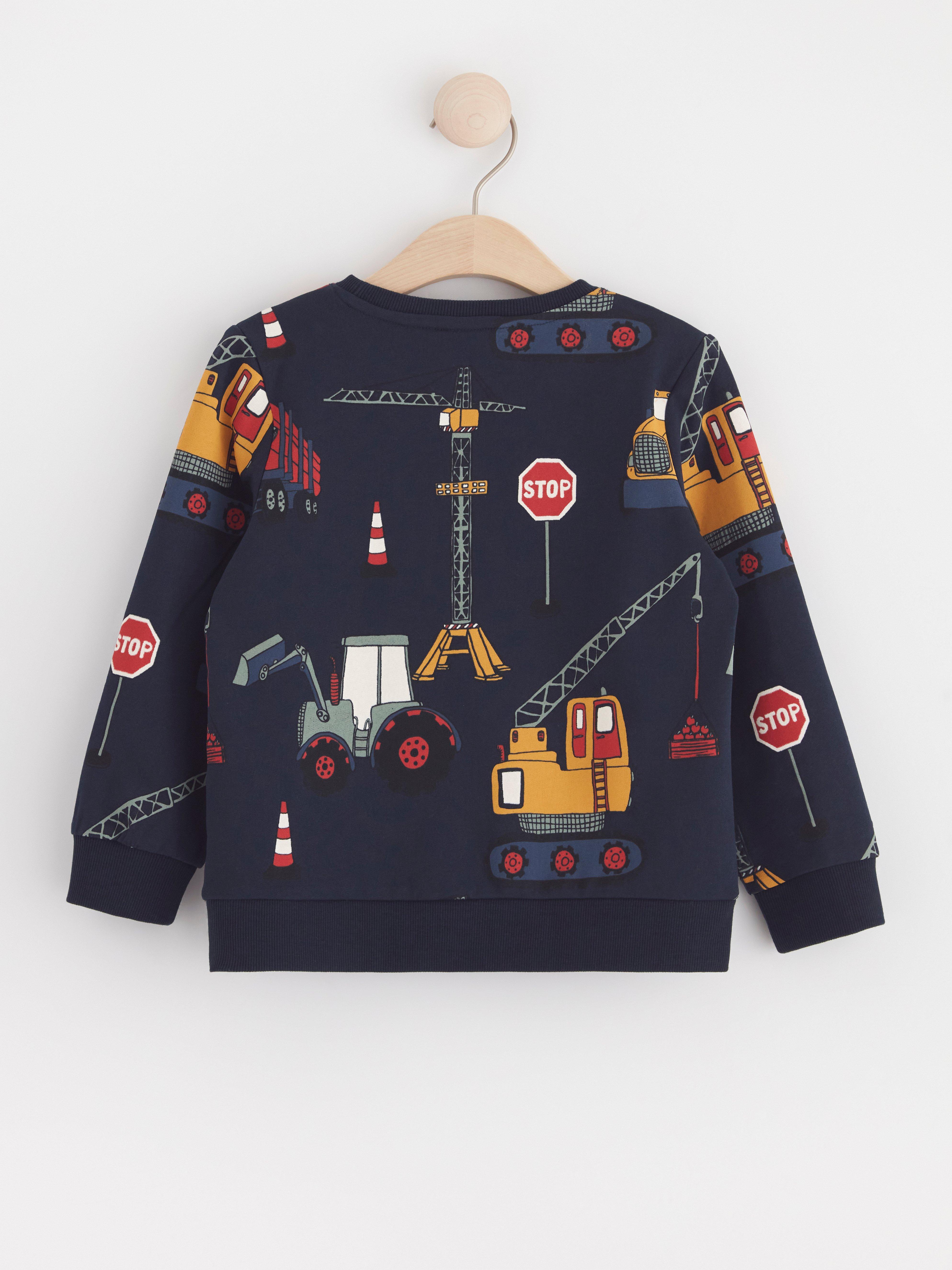 Sweatshirt with working vehicles Dark Navy