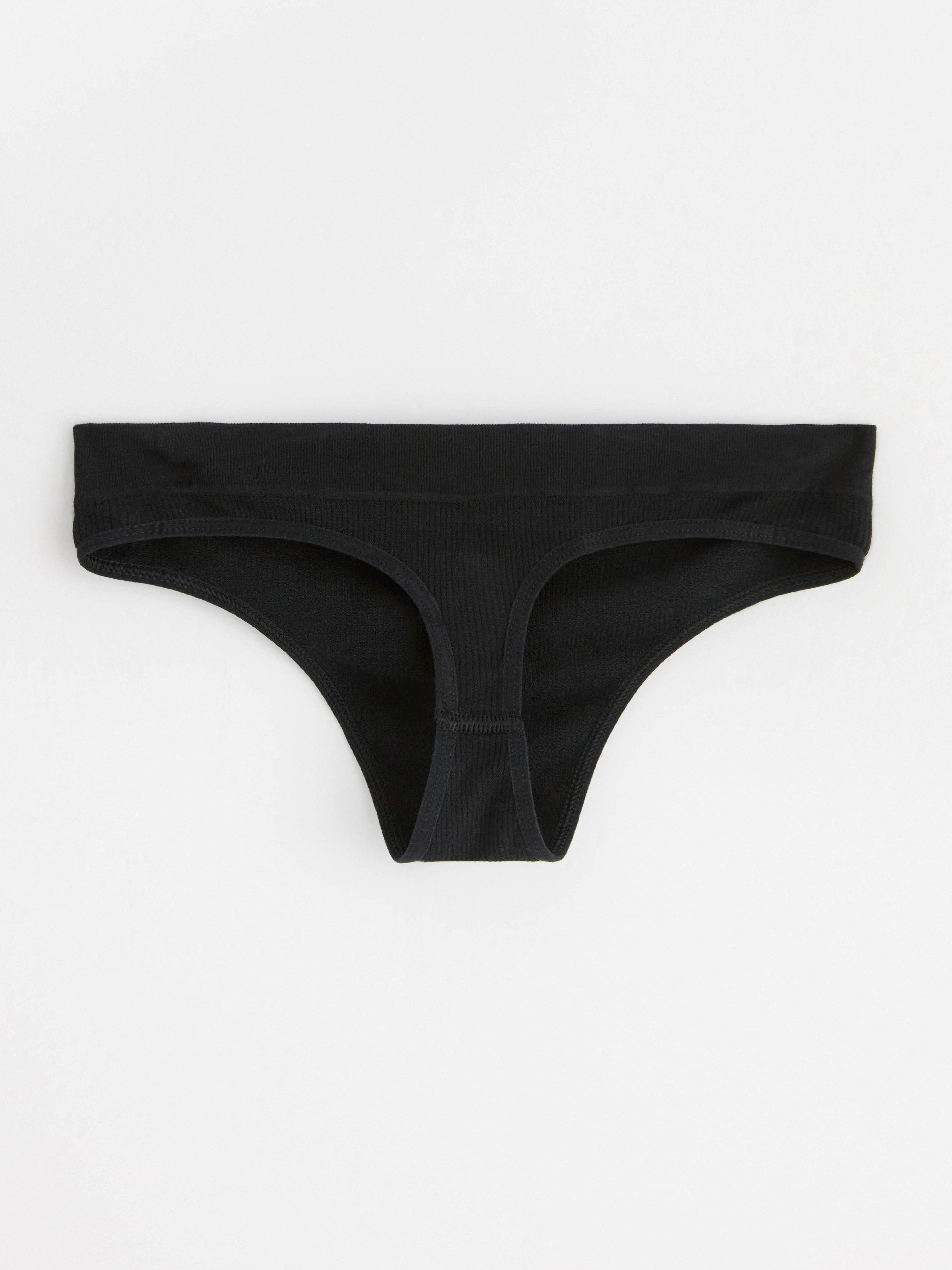 Seamless thong regular waist Black
