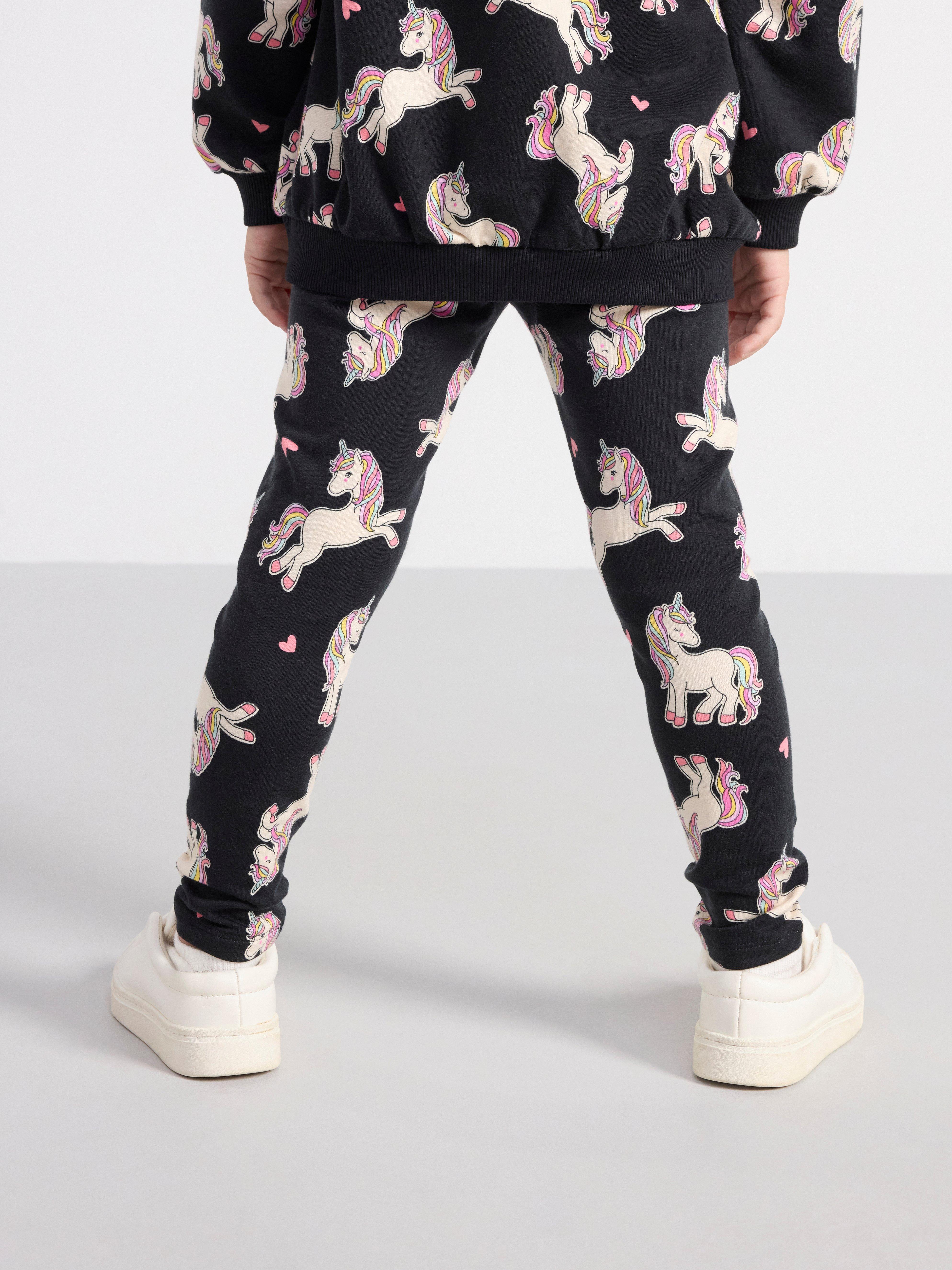 Leggings with unicorns Off black